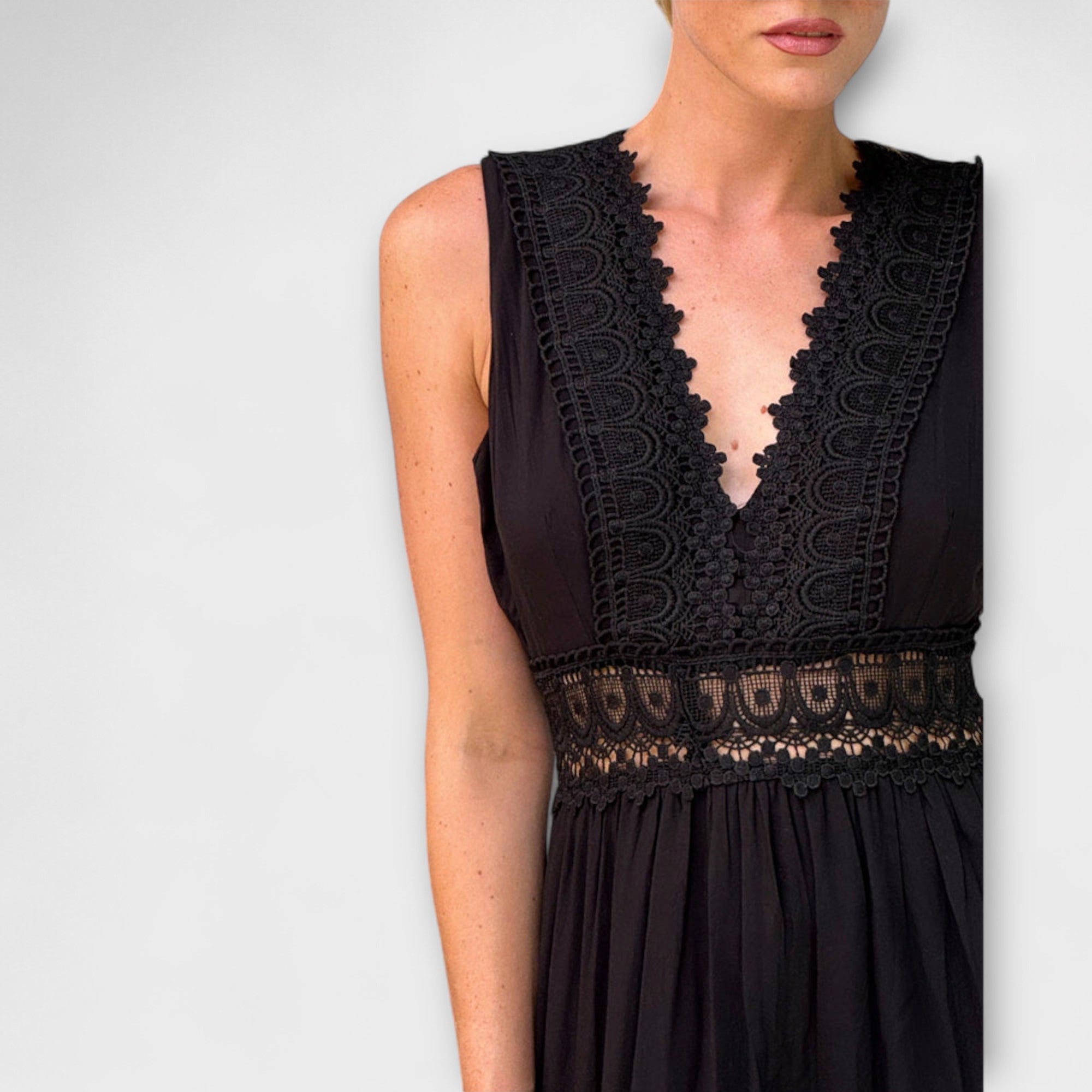 Daria-Elena Boho-Kleid aus weißer Spitze