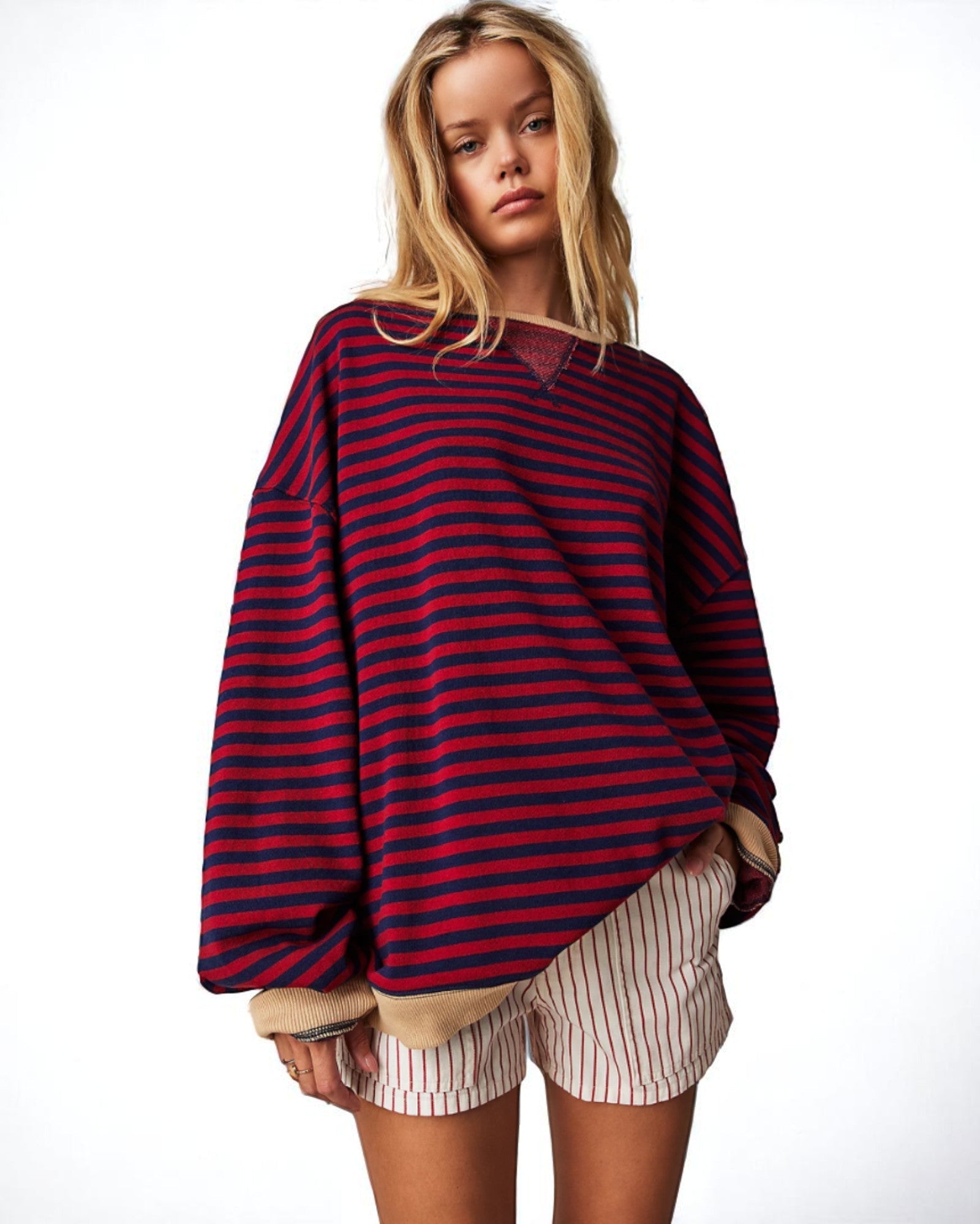 Norina Oversized gestreifter Pullover