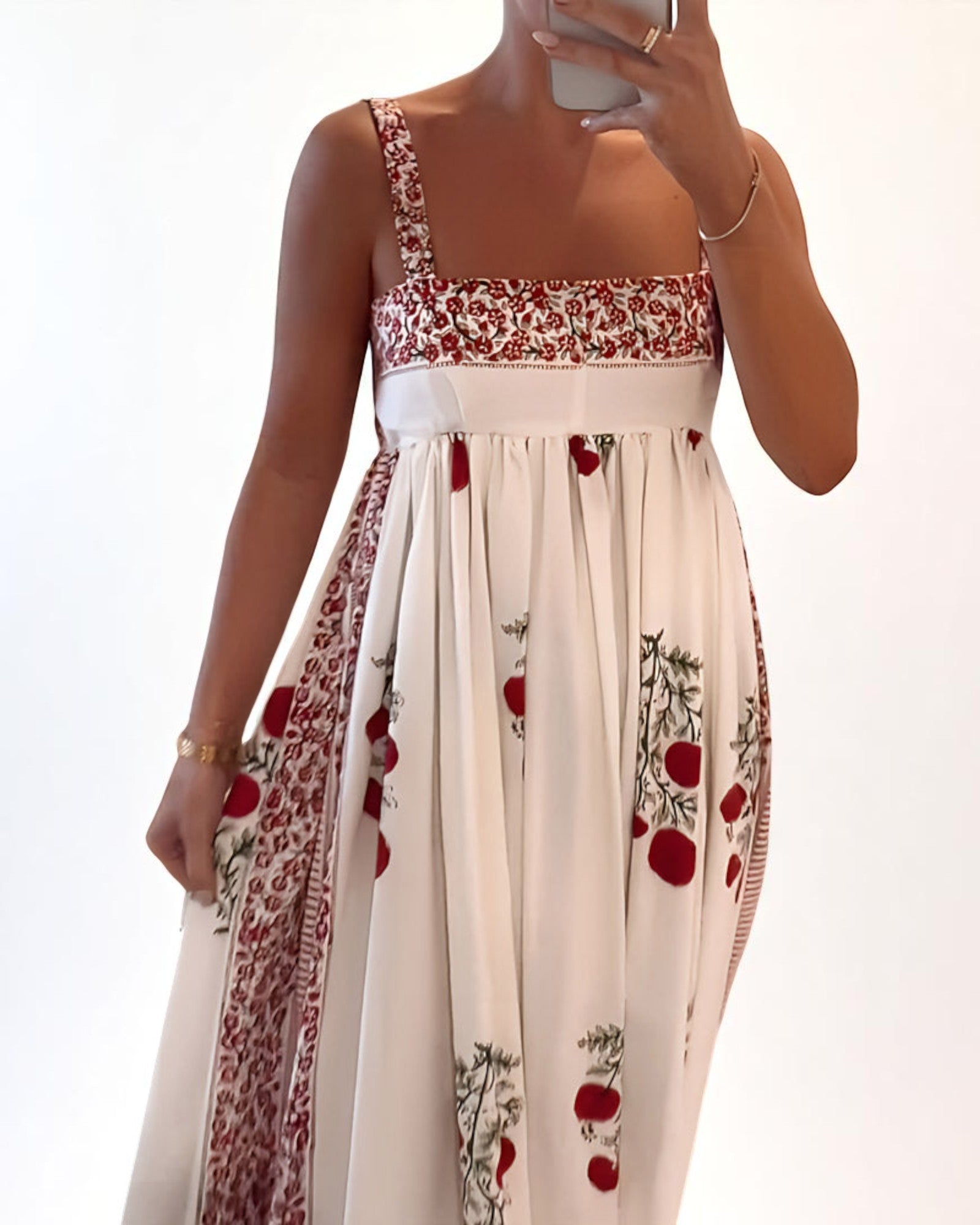 Domitila Boho-Sommerkleid mit Tomatenmuster