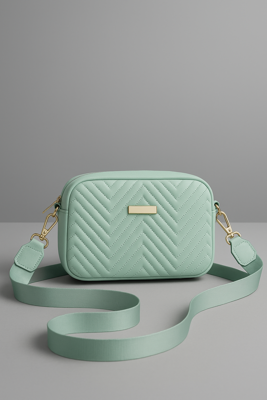 Stepp-Crossbody Bag mit breitem Gurt