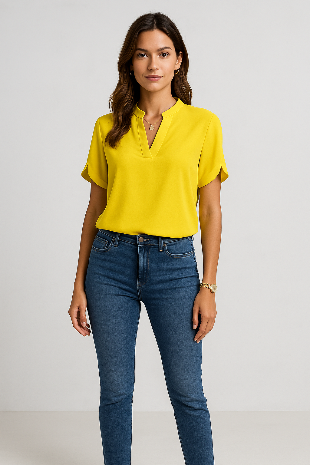Elegante V-Ausschnitt Bluse