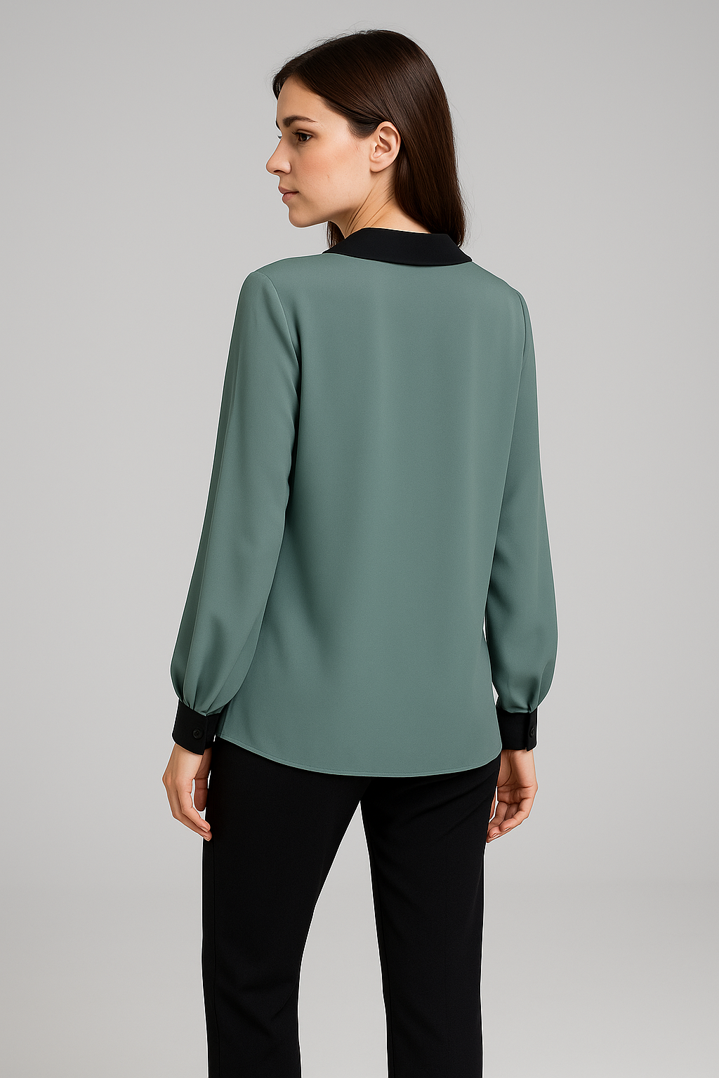Kontrastkragen Bluse