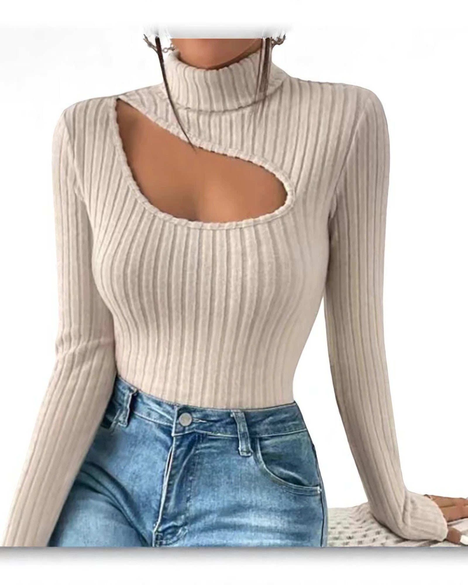 Sanda modisch gestrickter Body mit Rippen