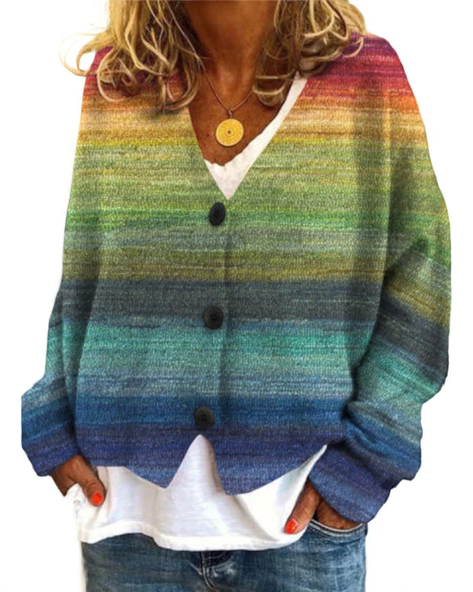 Malisa Bunter Strickcardigan im Boho-Stil