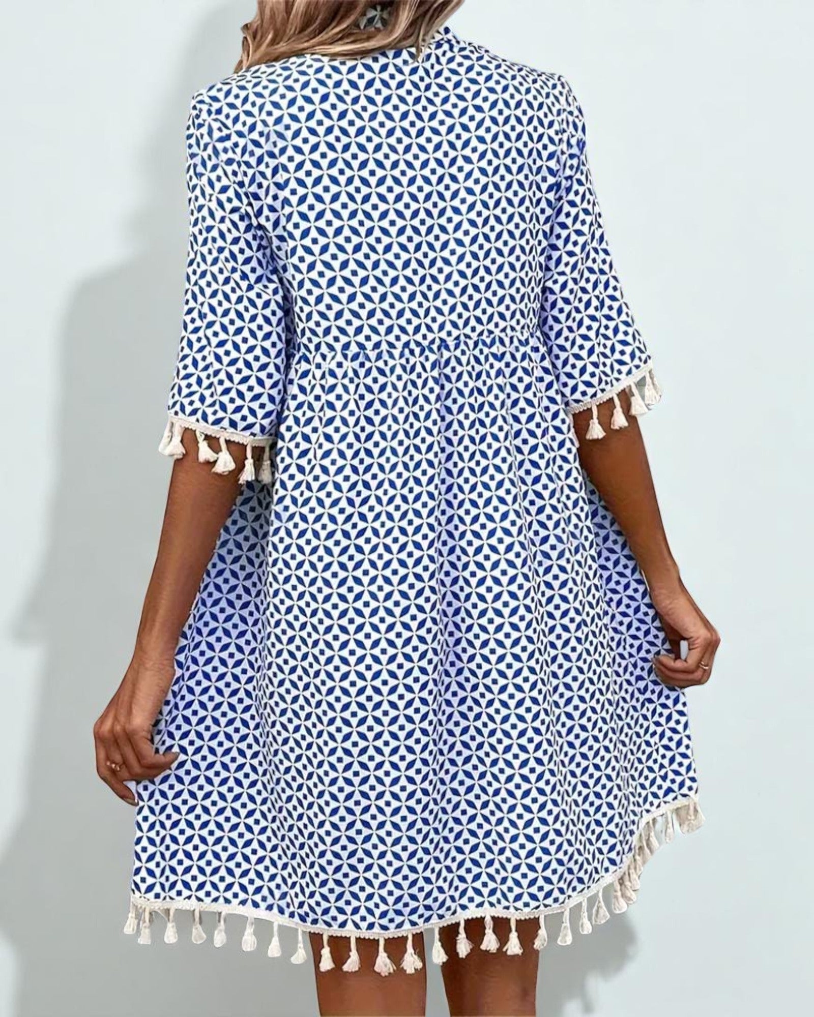 Olivia Leichte Sommerkleid im Boho-Stil mit geometrischem Muster