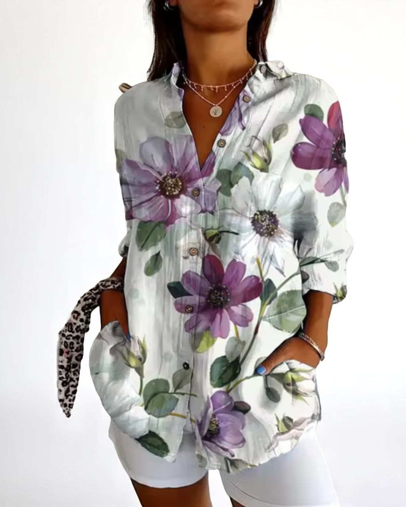 Laura Leichte Bluse mit langen Ärmeln und floralem Muster