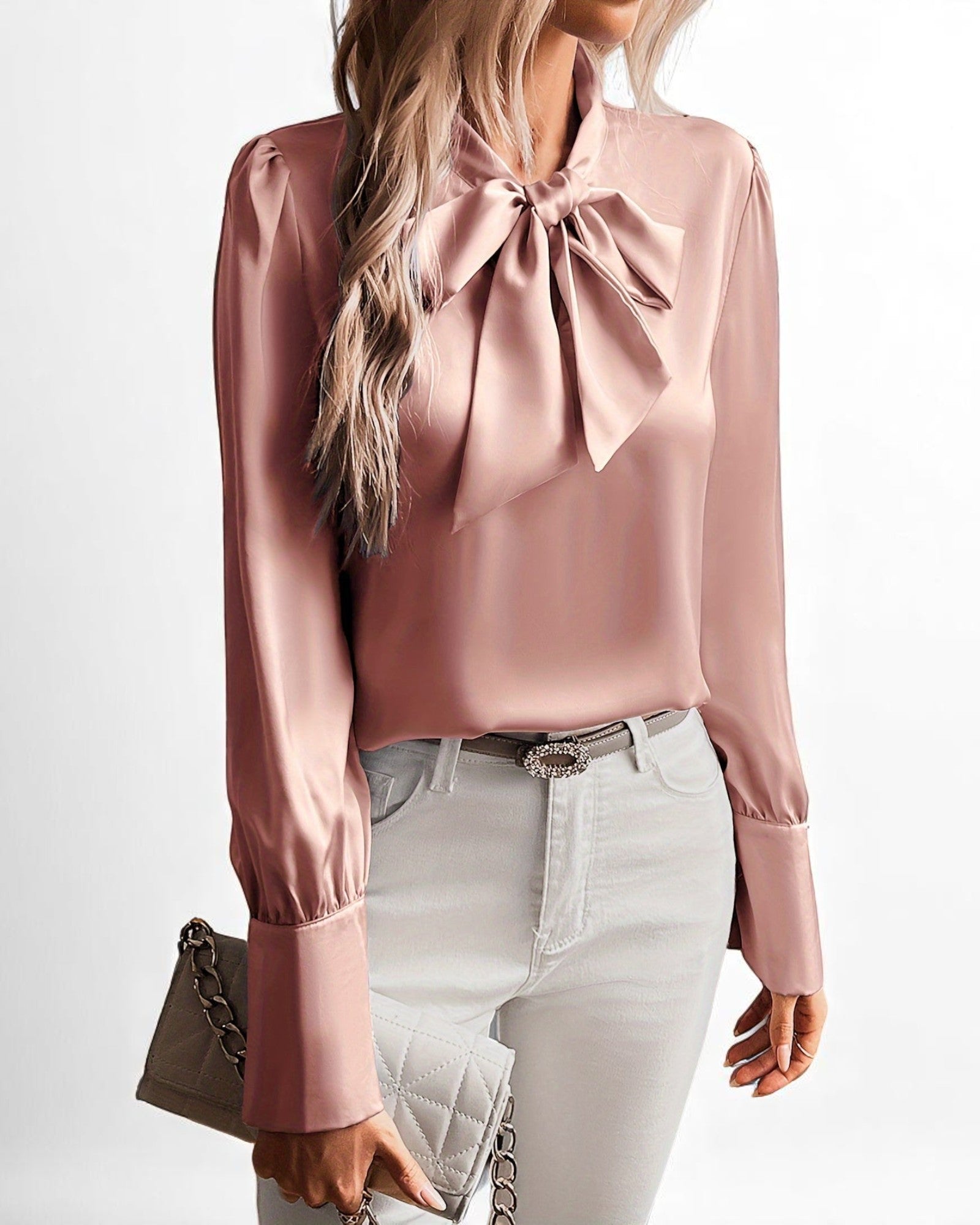 Nicoleta Bluse mit Schleifenkragen