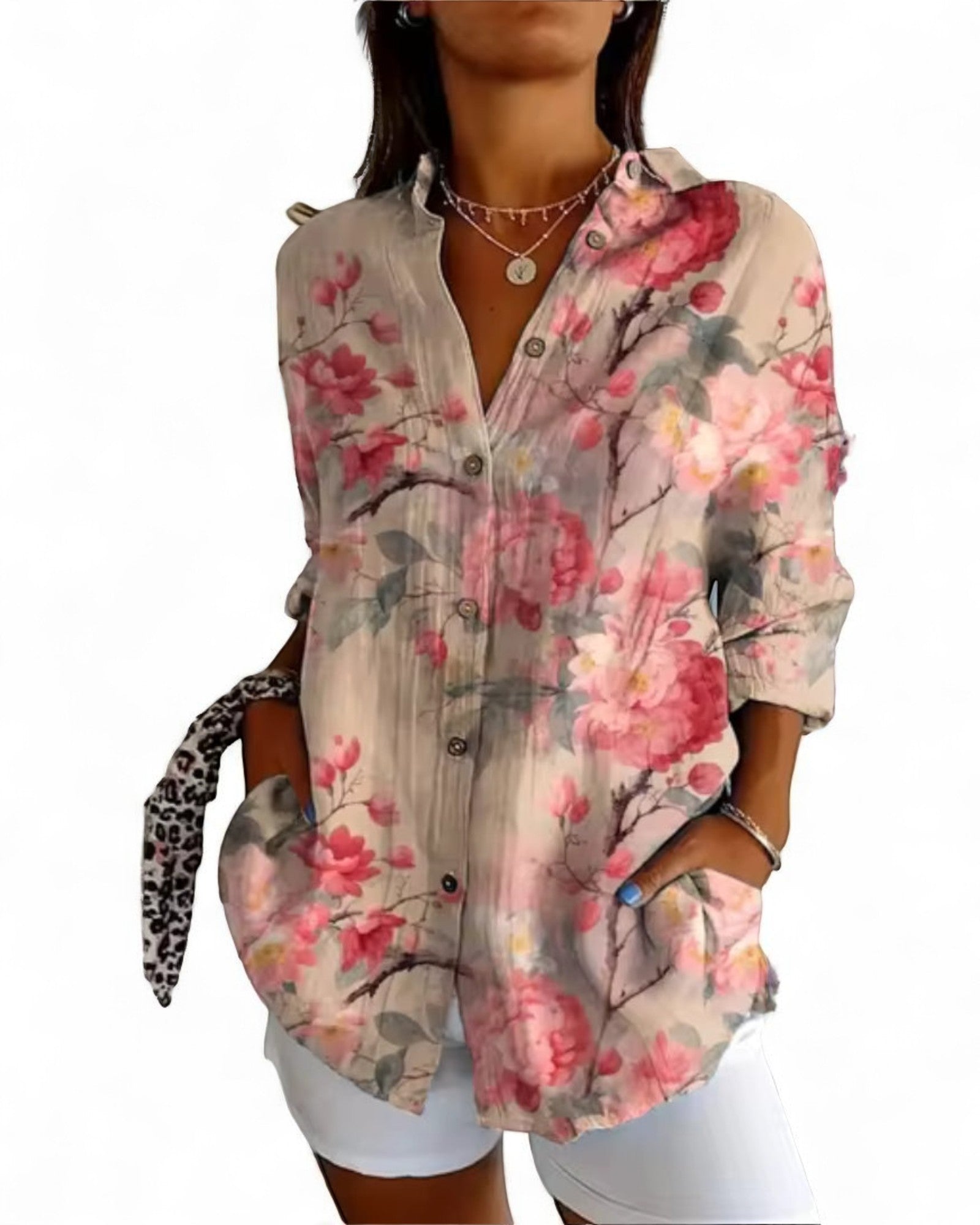 Laura Leichte Bluse mit langen Ärmeln und floralem Muster