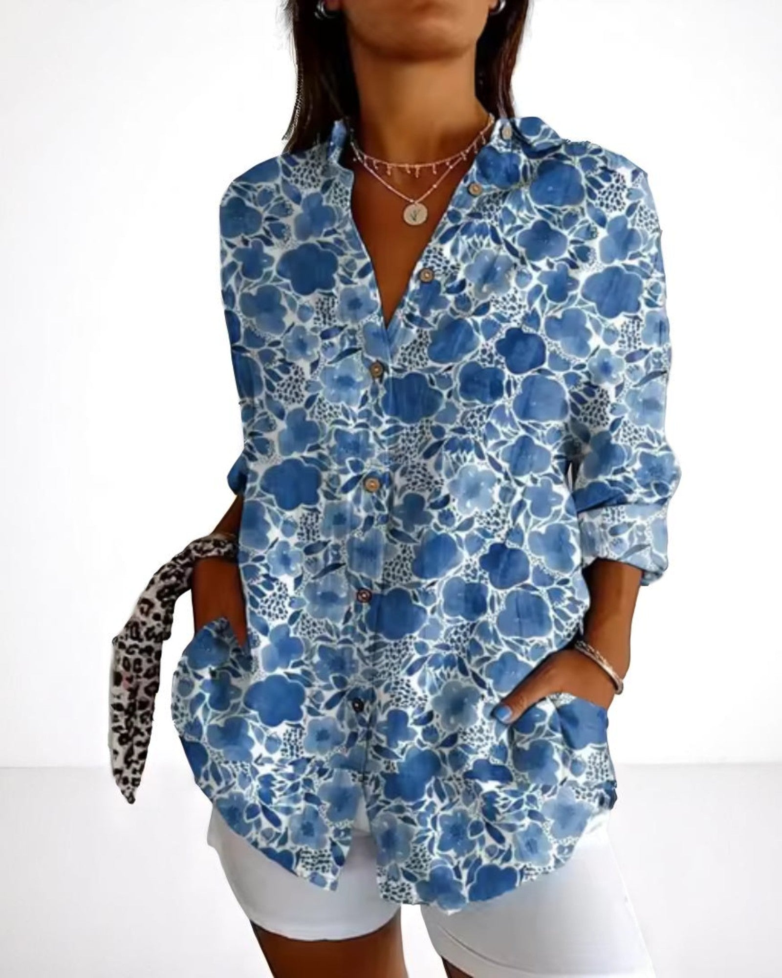 Laura Leichte Bluse mit langen Ärmeln und floralem Muster