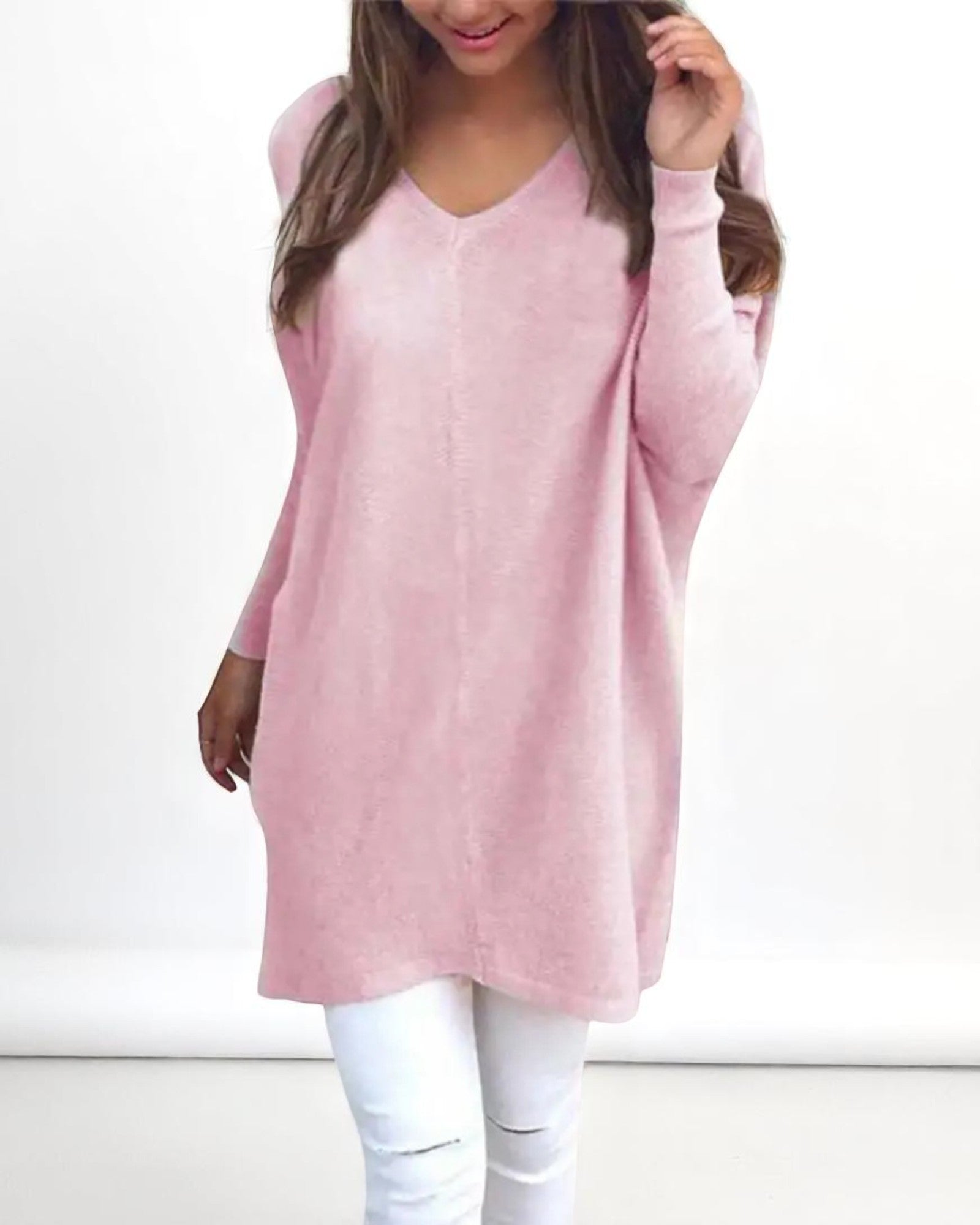 Cornelia Übergroßer V-Ausschnitt Pullover
