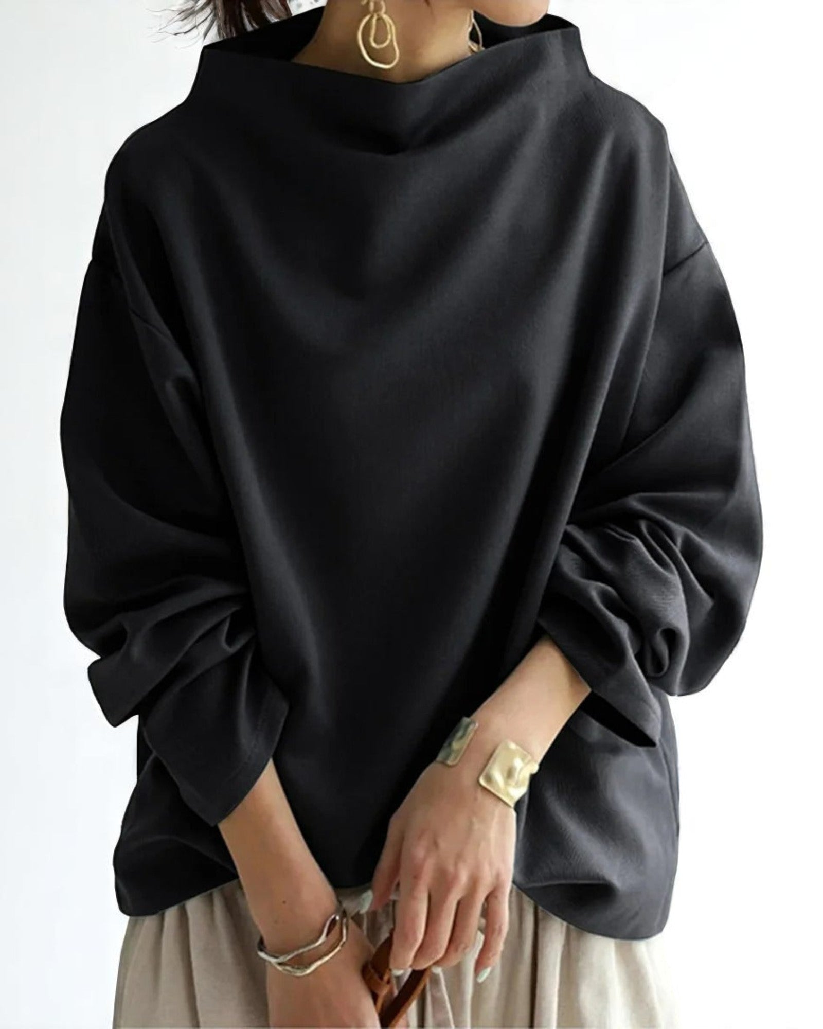 Emaia Übergrößen-Sweatshirt mit Stehkragen