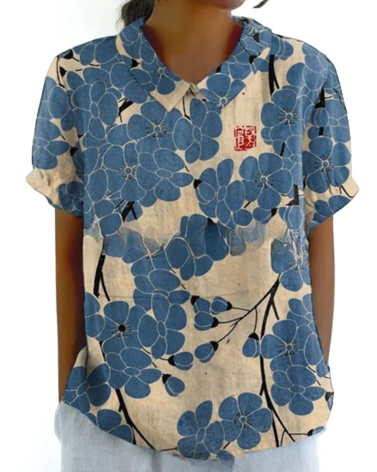 Lavinia Vintage-Bluse mit floralem Muster