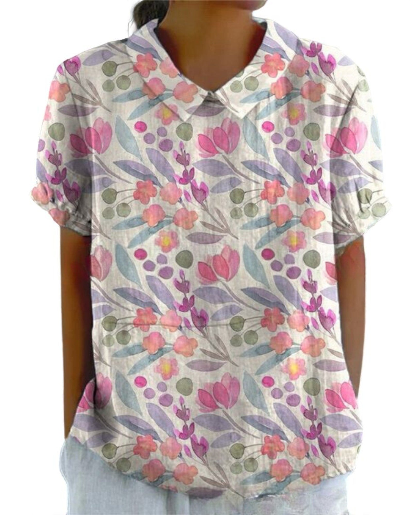 Lavinia Vintage-Bluse mit floralem Muster