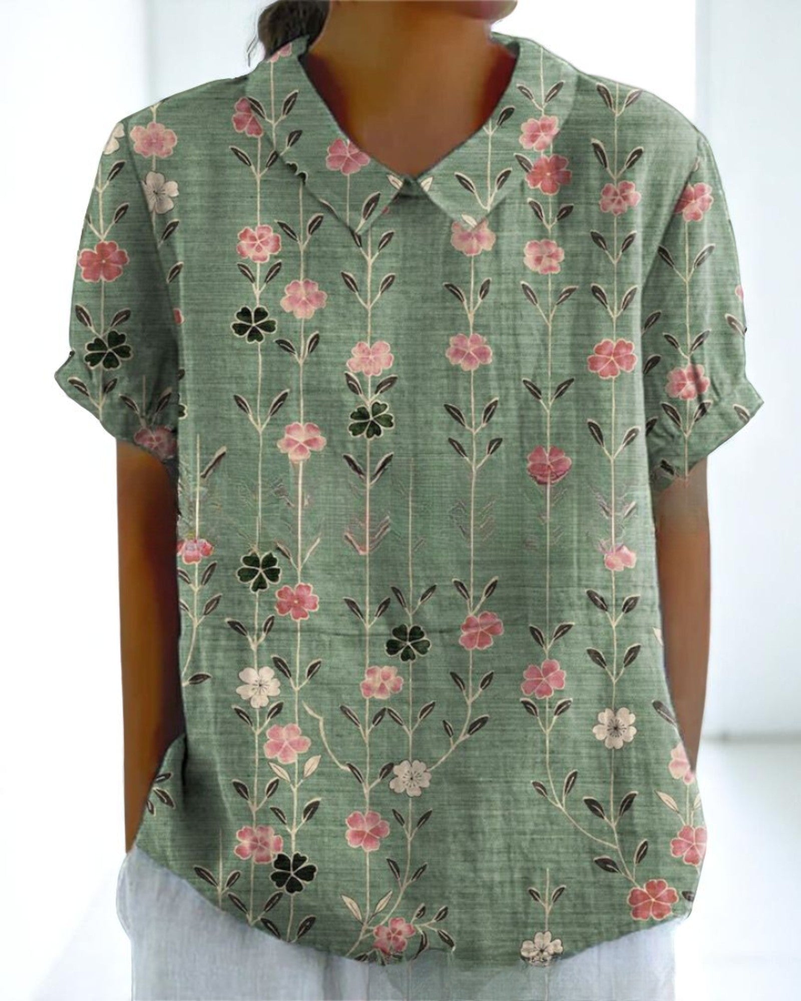 Lavinia Vintage-Bluse mit floralem Muster
