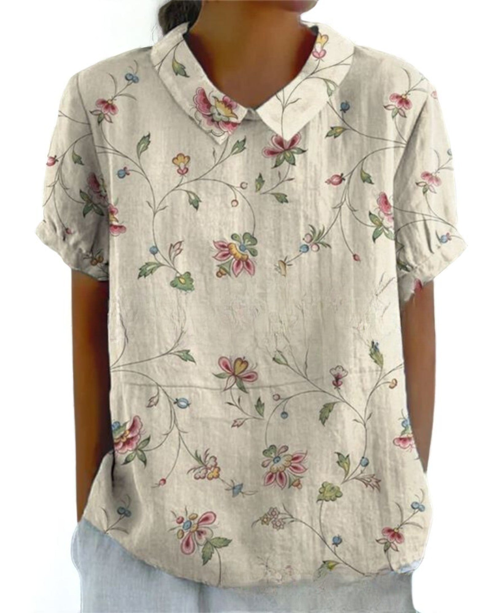 Lavinia Vintage-Bluse mit floralem Muster