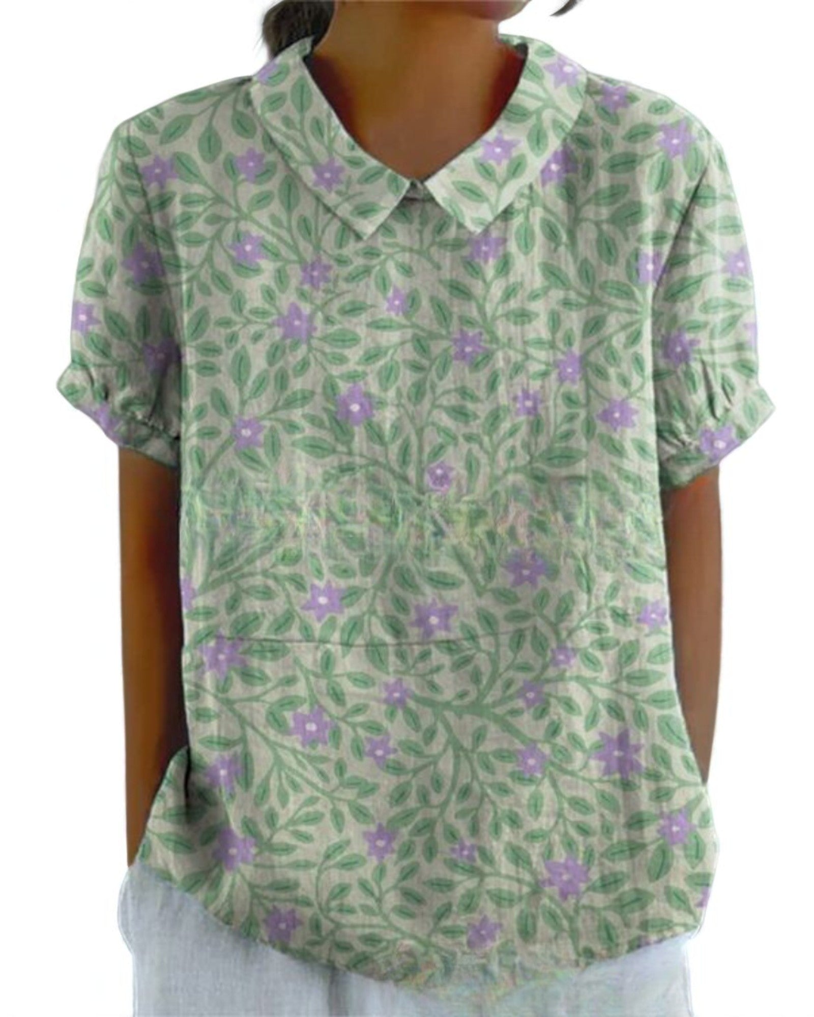 Lavinia Vintage-Bluse mit floralem Muster