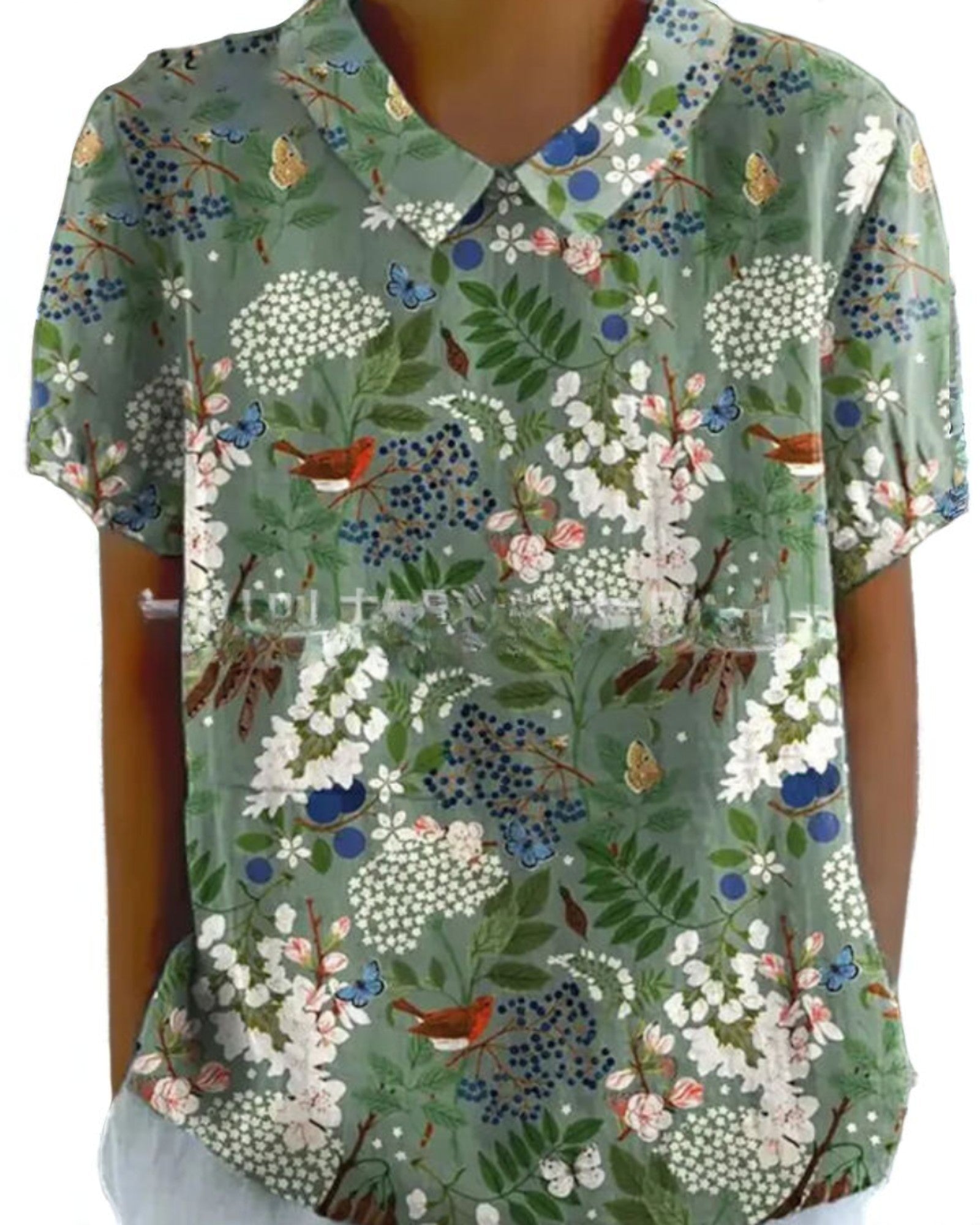Lavinia Vintage-Bluse mit floralem Muster