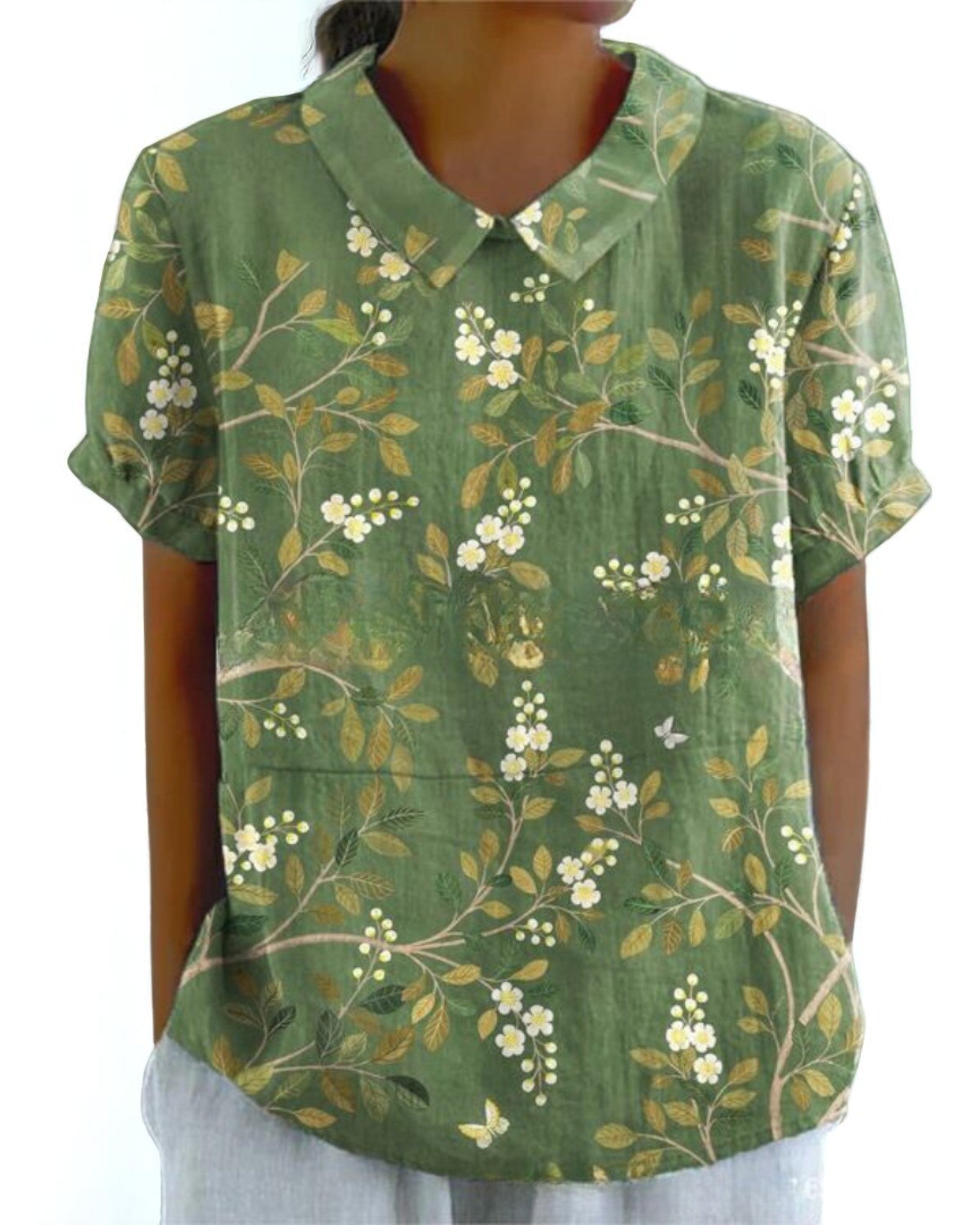 Lavinia Vintage-Bluse mit floralem Muster