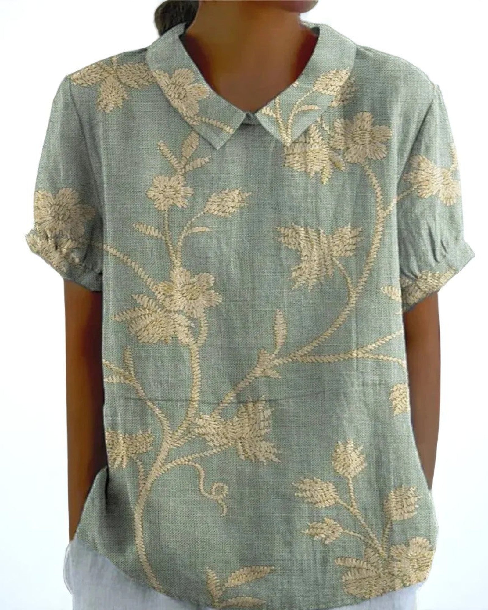 Lavinia Vintage-Bluse mit floralem Muster