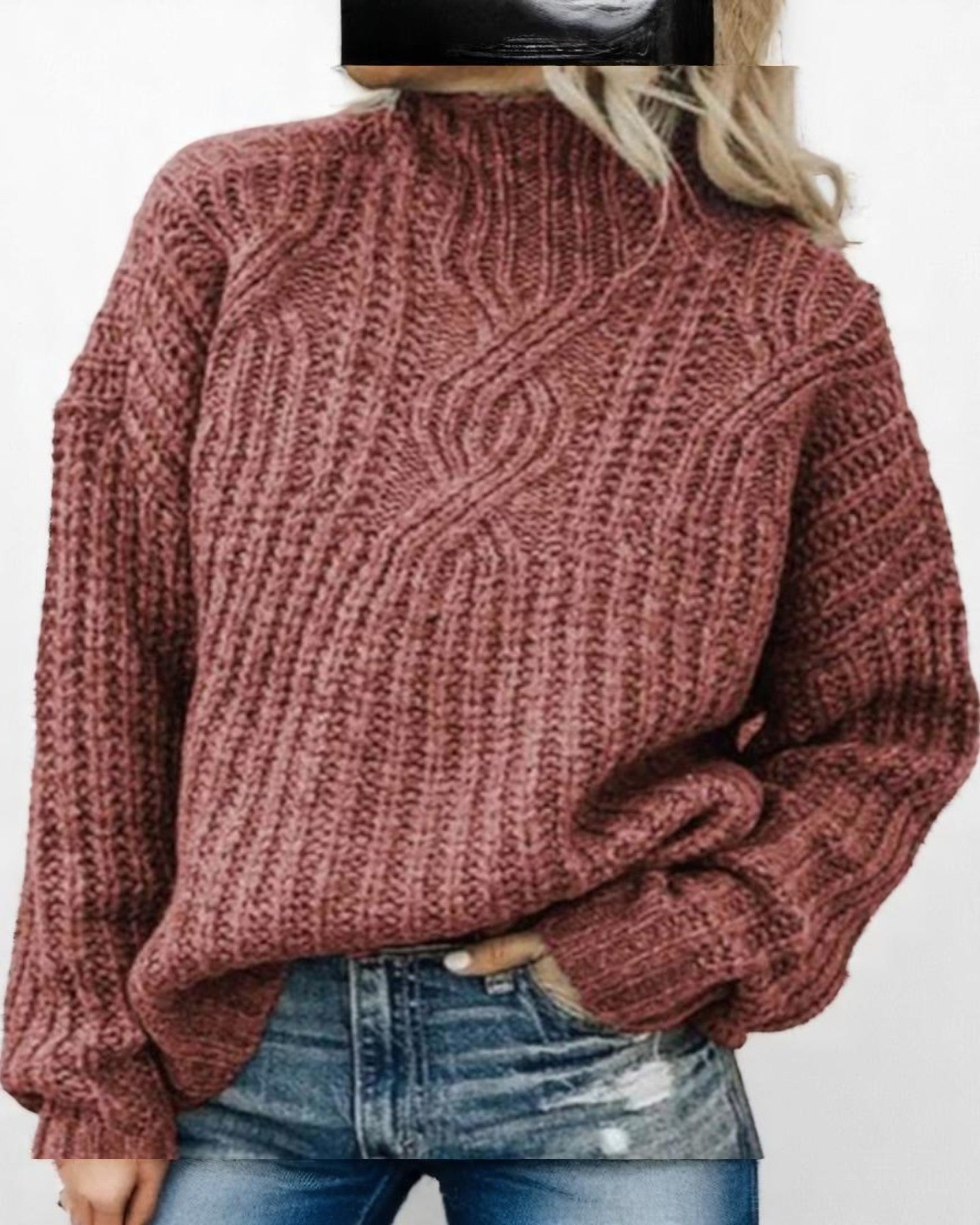 Munia Dicker Strickpullover mit gewebtem Muster