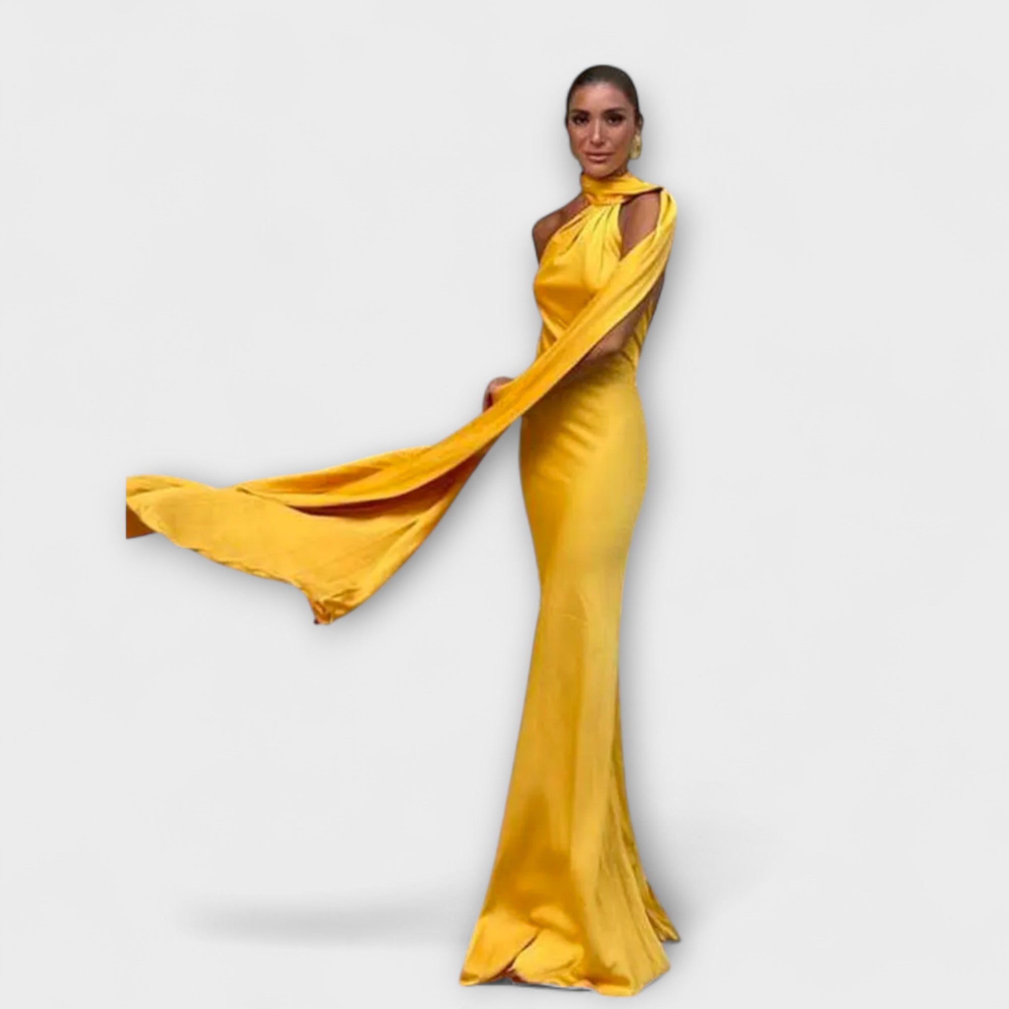 Elya elegantes Kleid mit Schulterträger und satinierter Verarbeitung