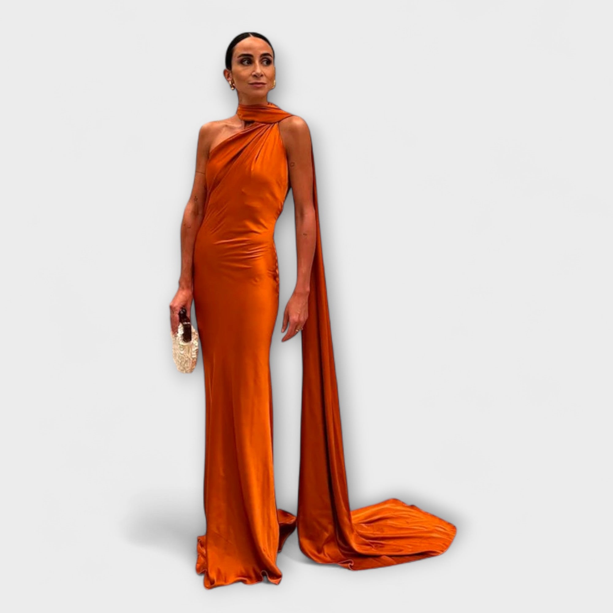 Elya elegantes Kleid mit Schulterträger und satinierter Verarbeitung
