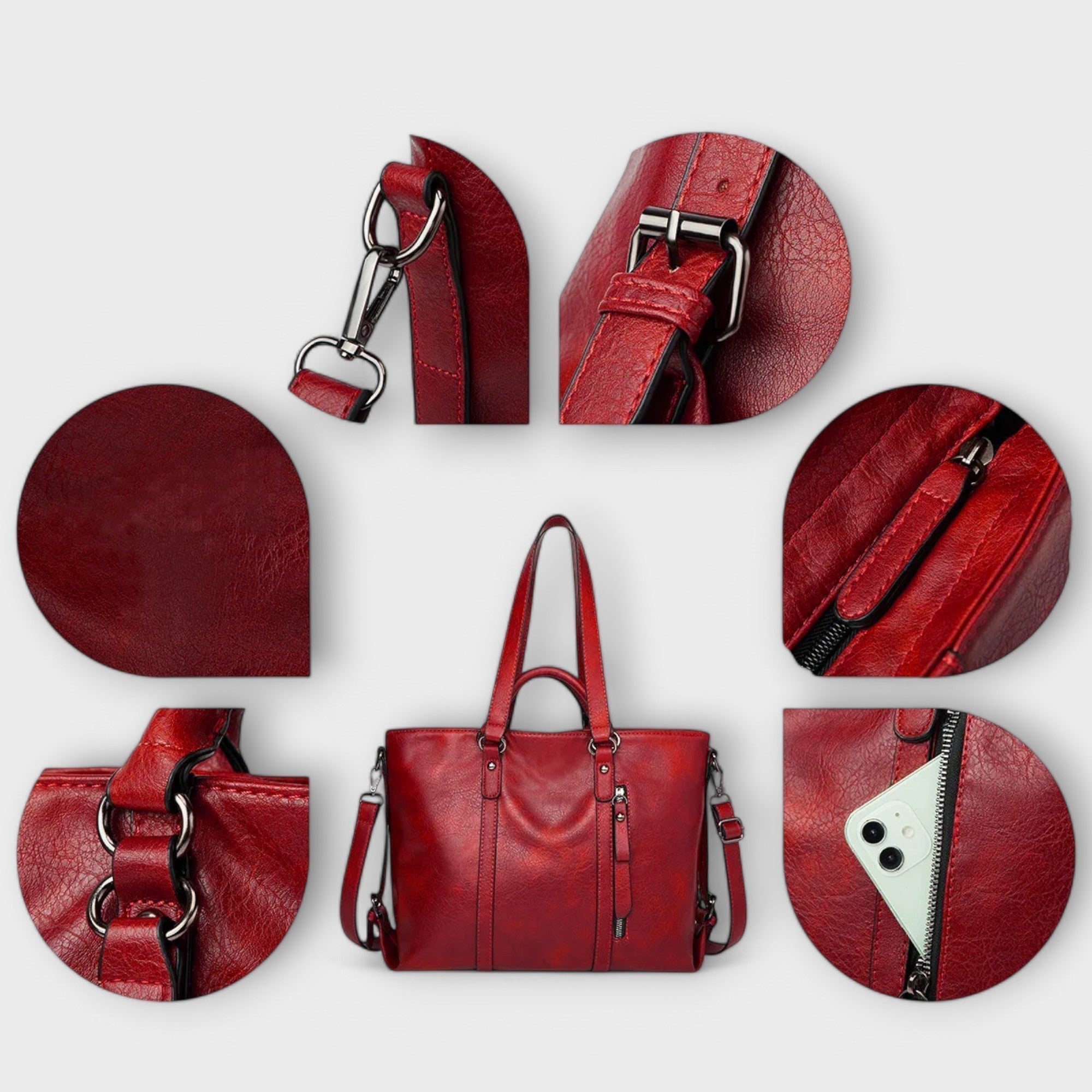 Zamfira Große Ledertasche