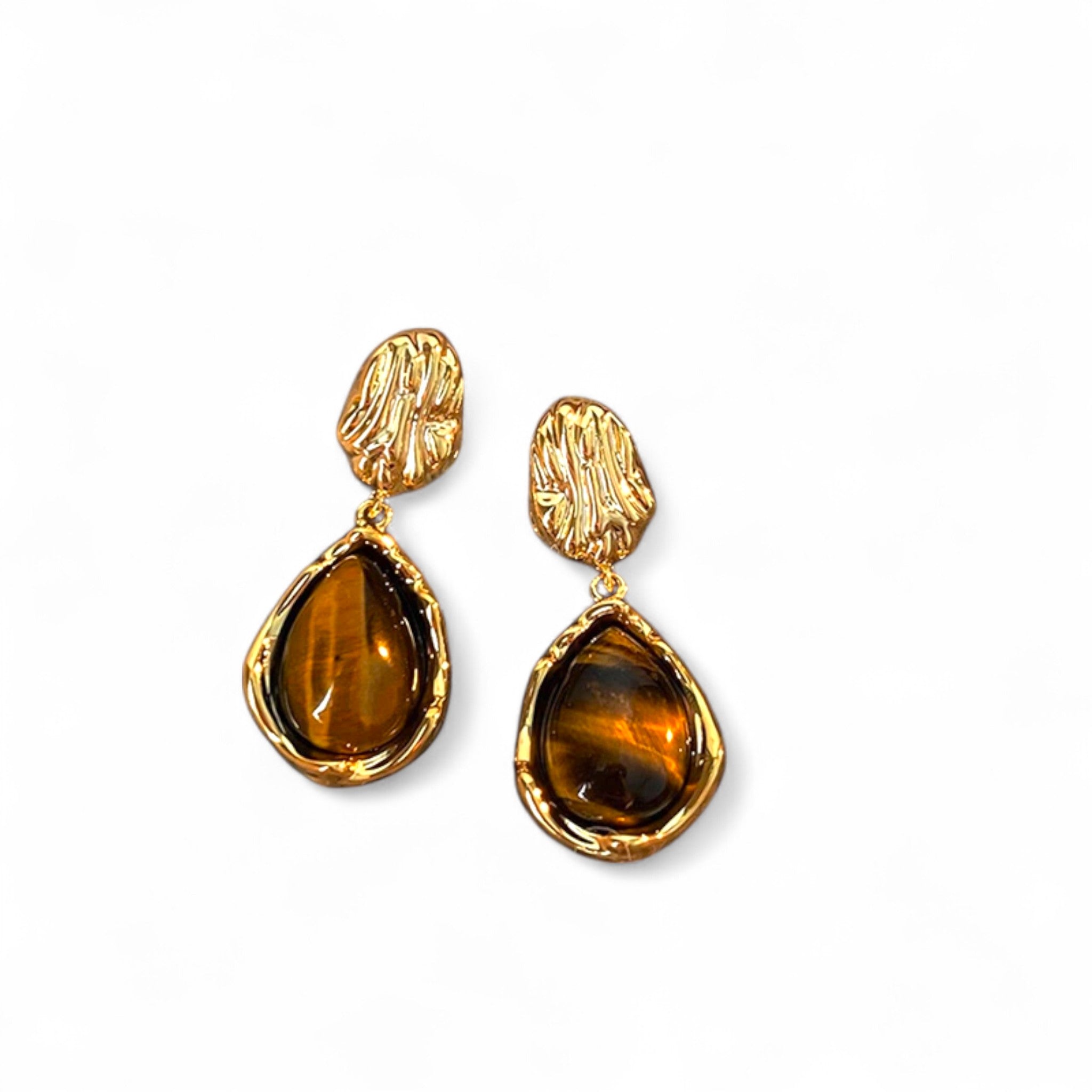 Elegante Statement-Ohrringe im Bernstein-Look