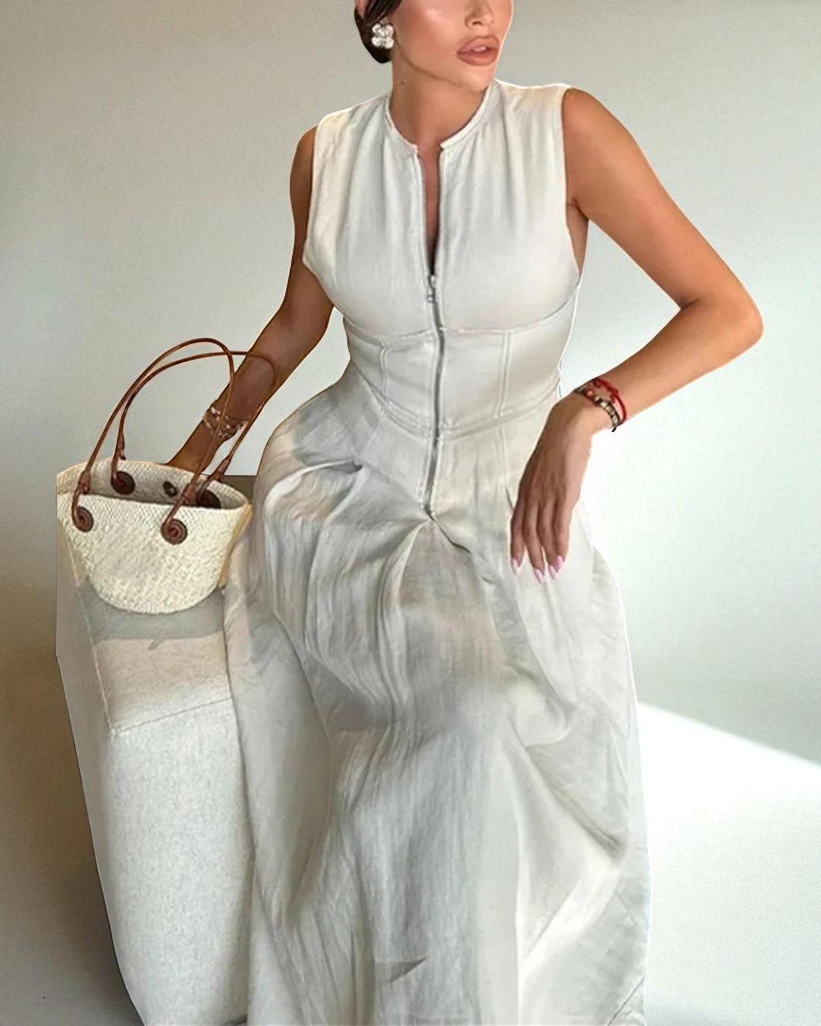 Charlotte Ärmelloses Reißverschluss-Midikleid
