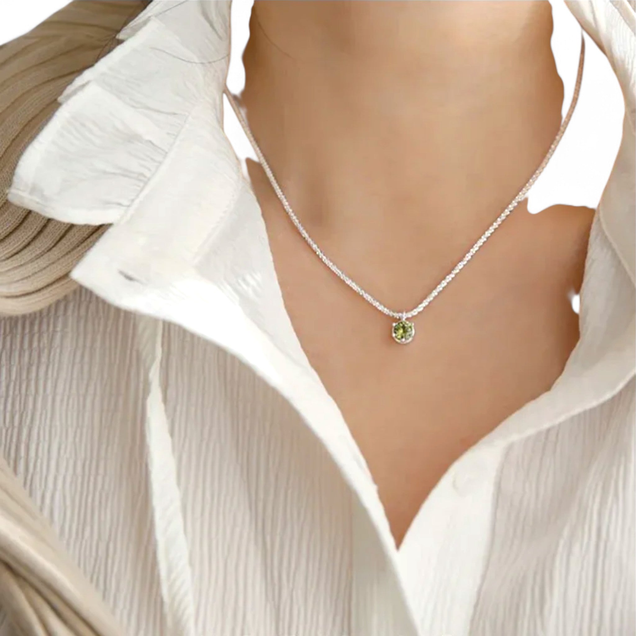 Elegante Silberkette mit funkelndem Zirkonia-Anhänger