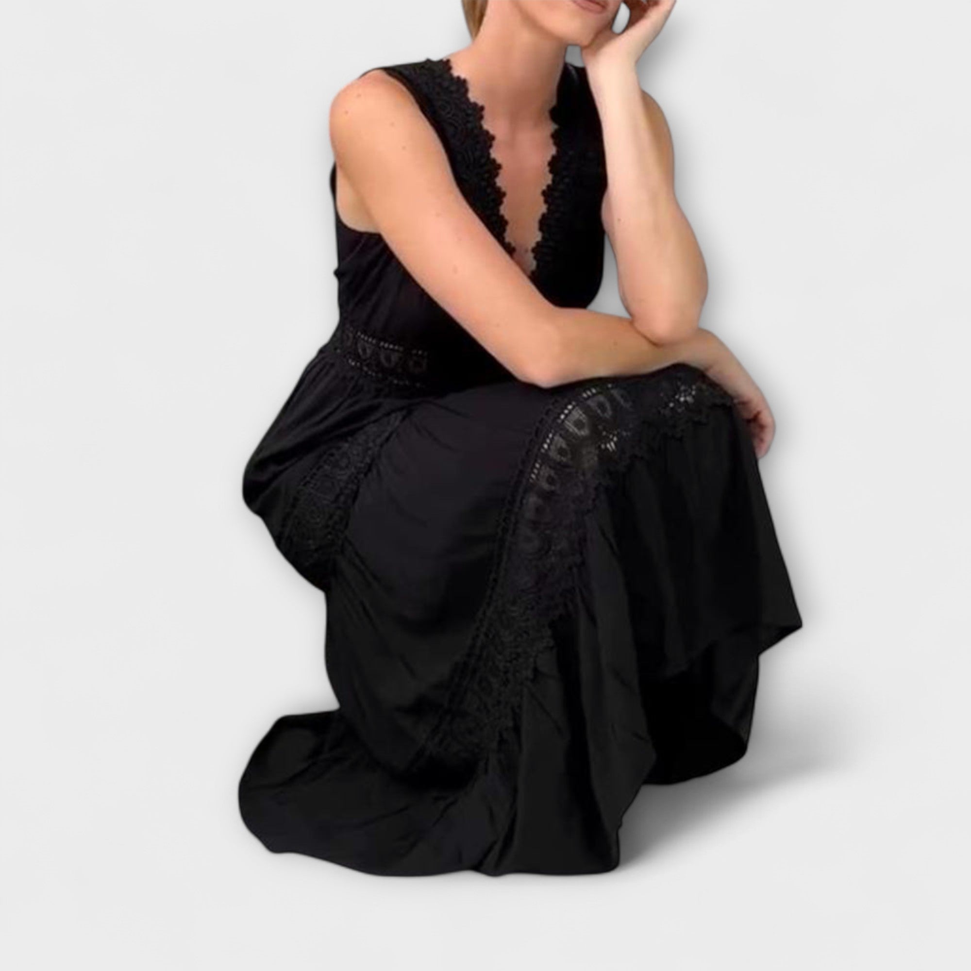 Daria-Elena Boho-Kleid aus weißer Spitze