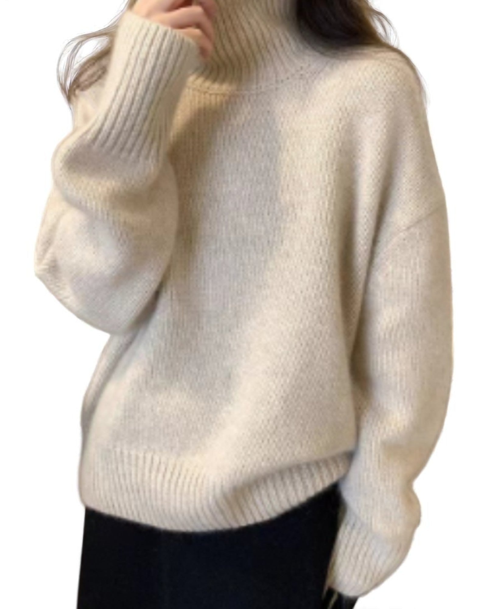 Constanta Übergroßer Cashmere-Pullover mit Stehkragen