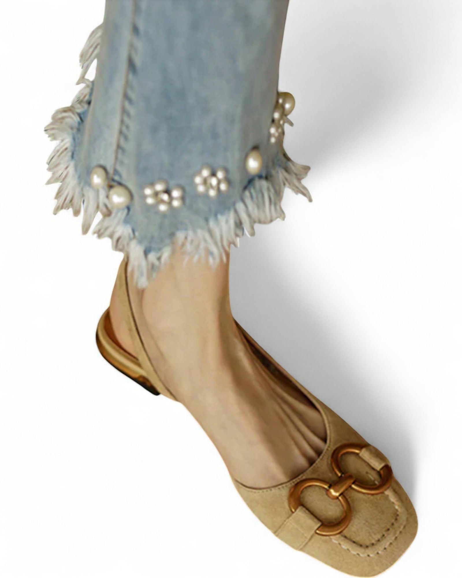 Serafina Elegante Mokassins mit Slingback und goldenen Details