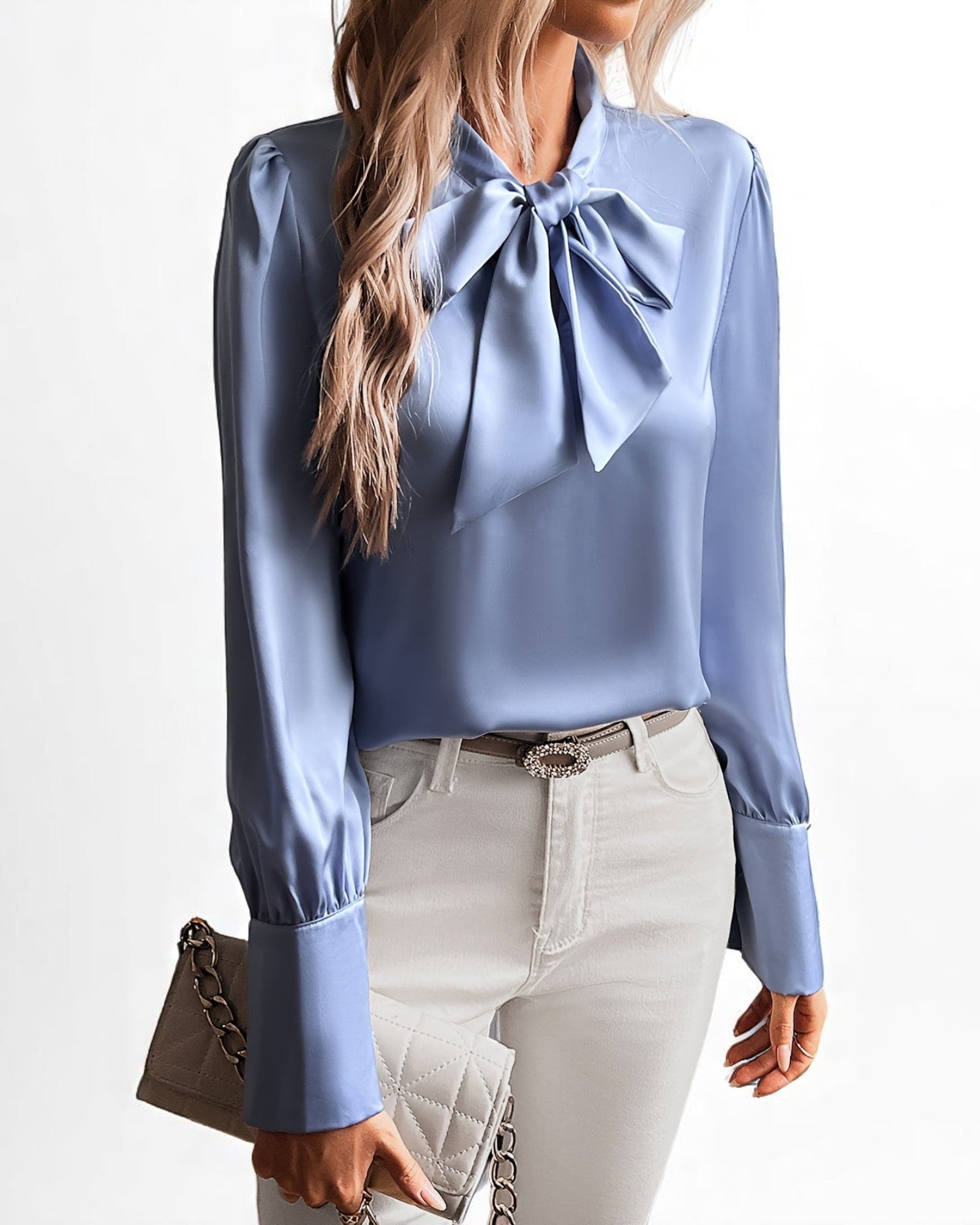 Nicoleta Bluse mit Schleifenkragen