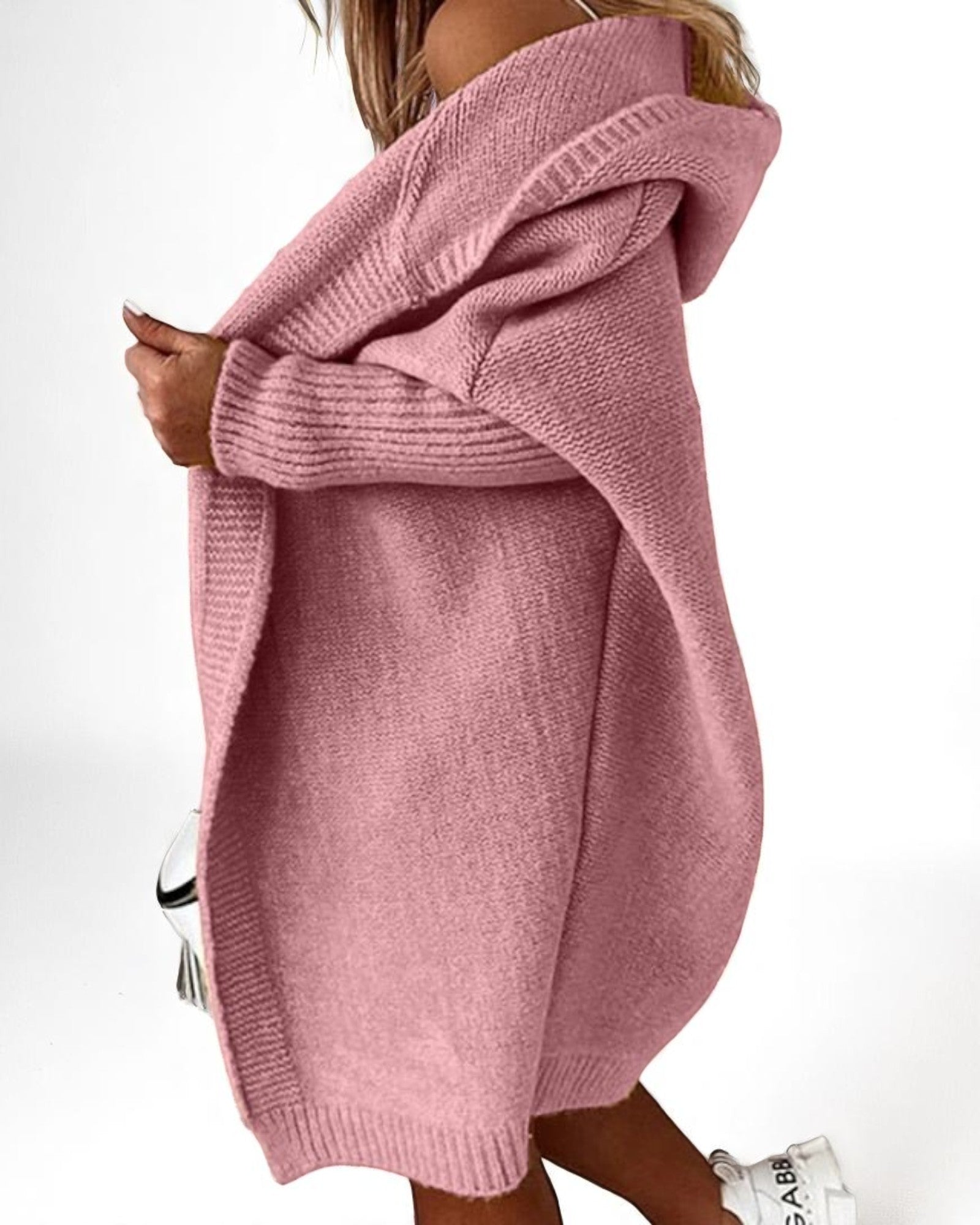 Mirela Oversized Strickcardigan mit Kapuze