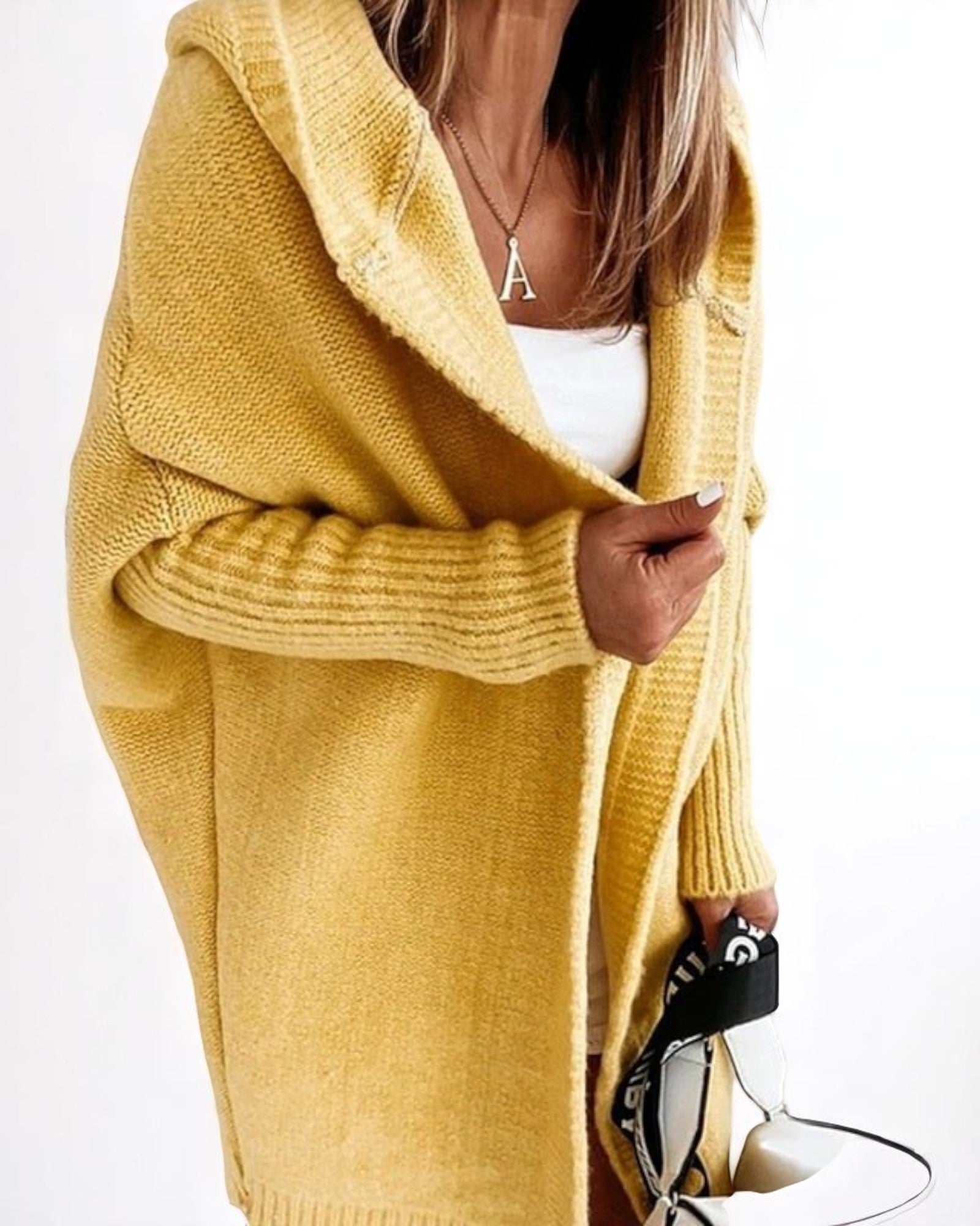 Mirela Oversized Strickcardigan mit Kapuze