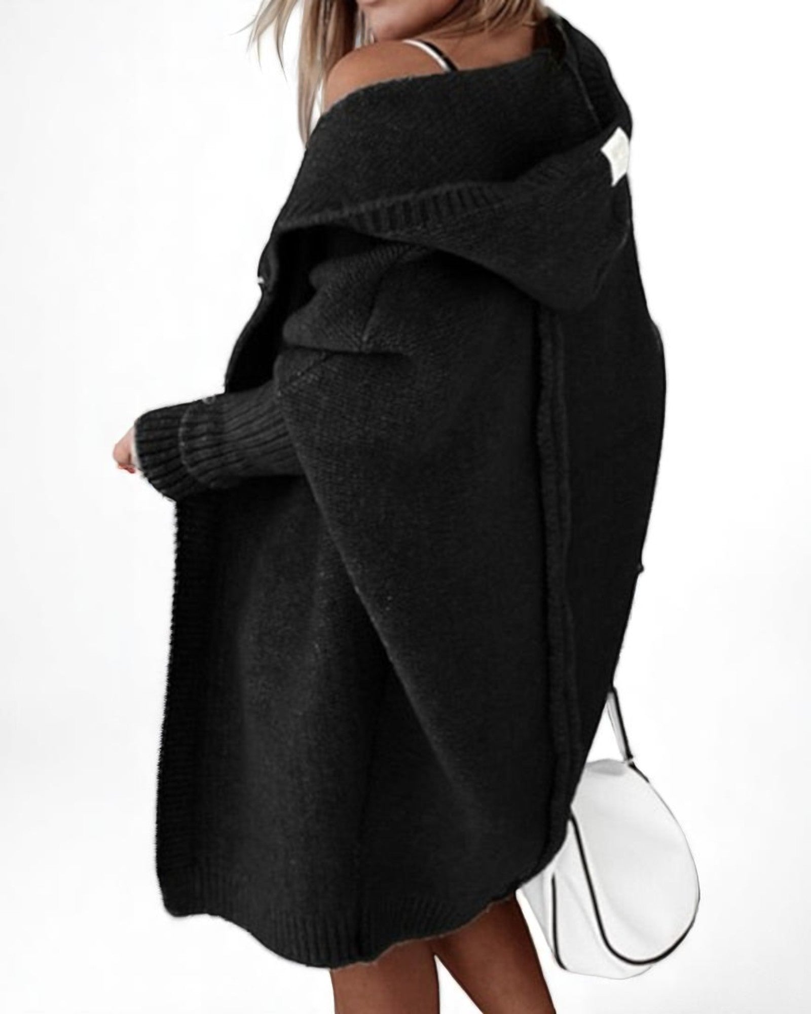 Mirela Oversized Strickcardigan mit Kapuze