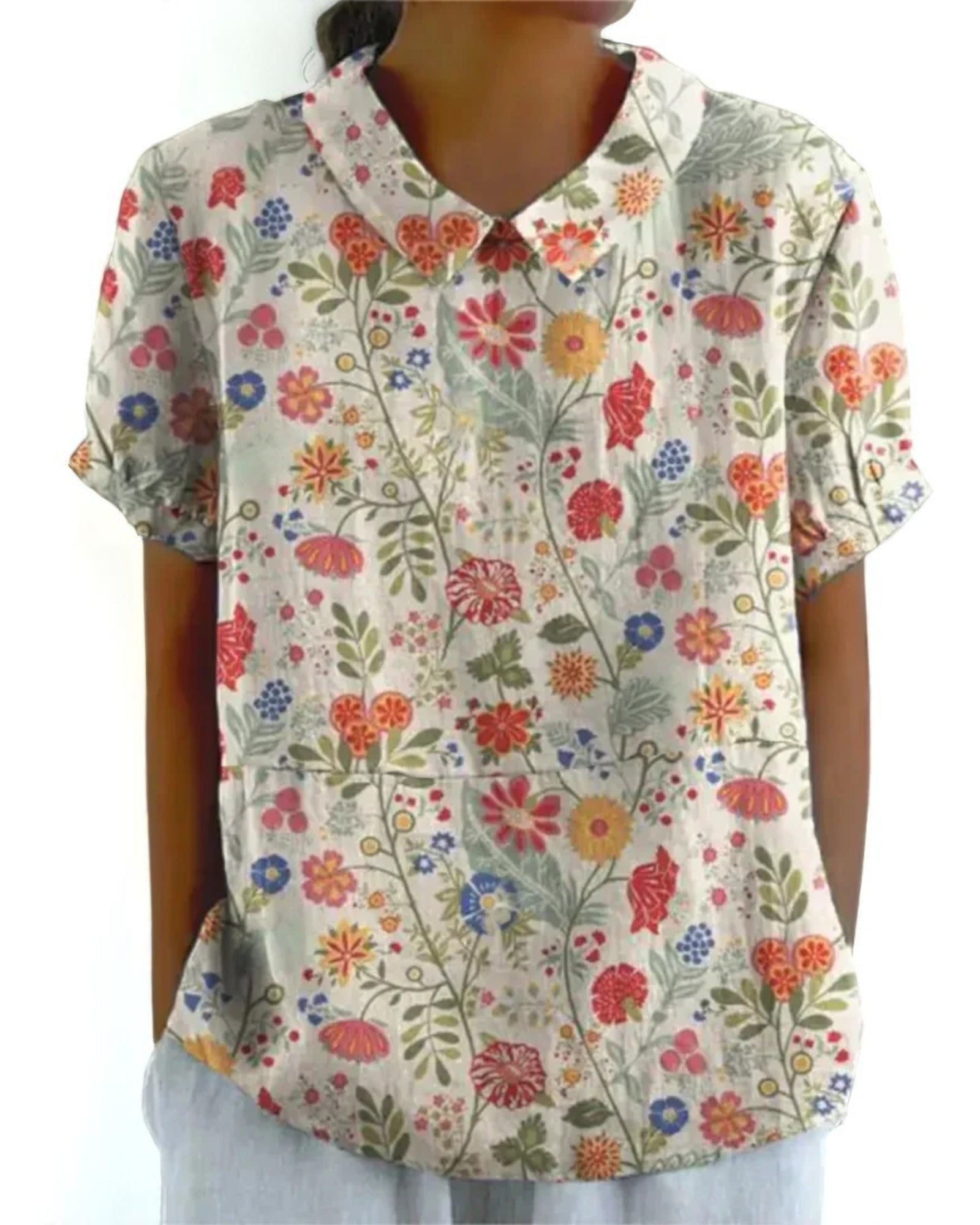 Lavinia Vintage-Bluse mit floralem Muster