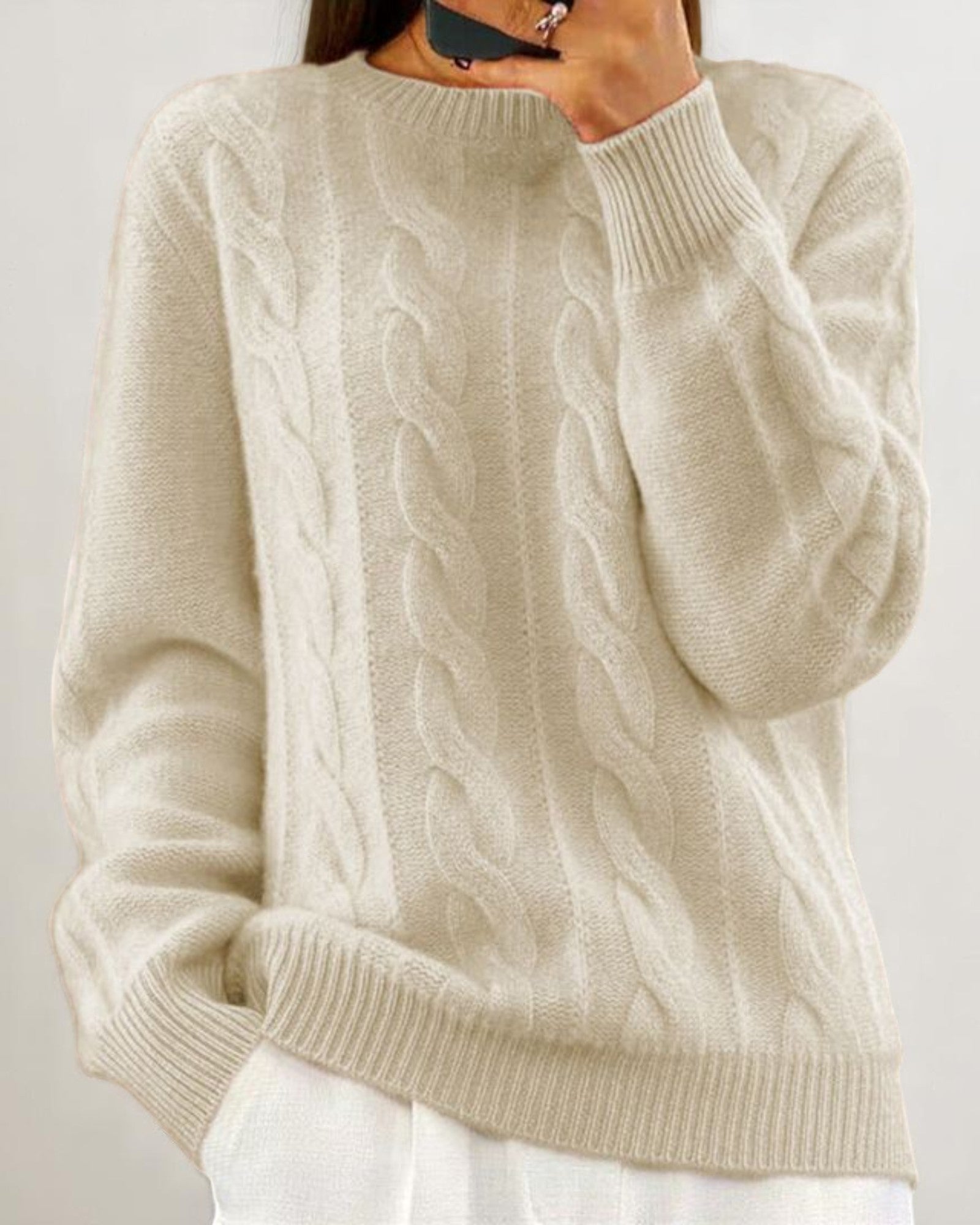 Tatiana Pullover mit Zopfmuster – klassisch, weich und vielseitig