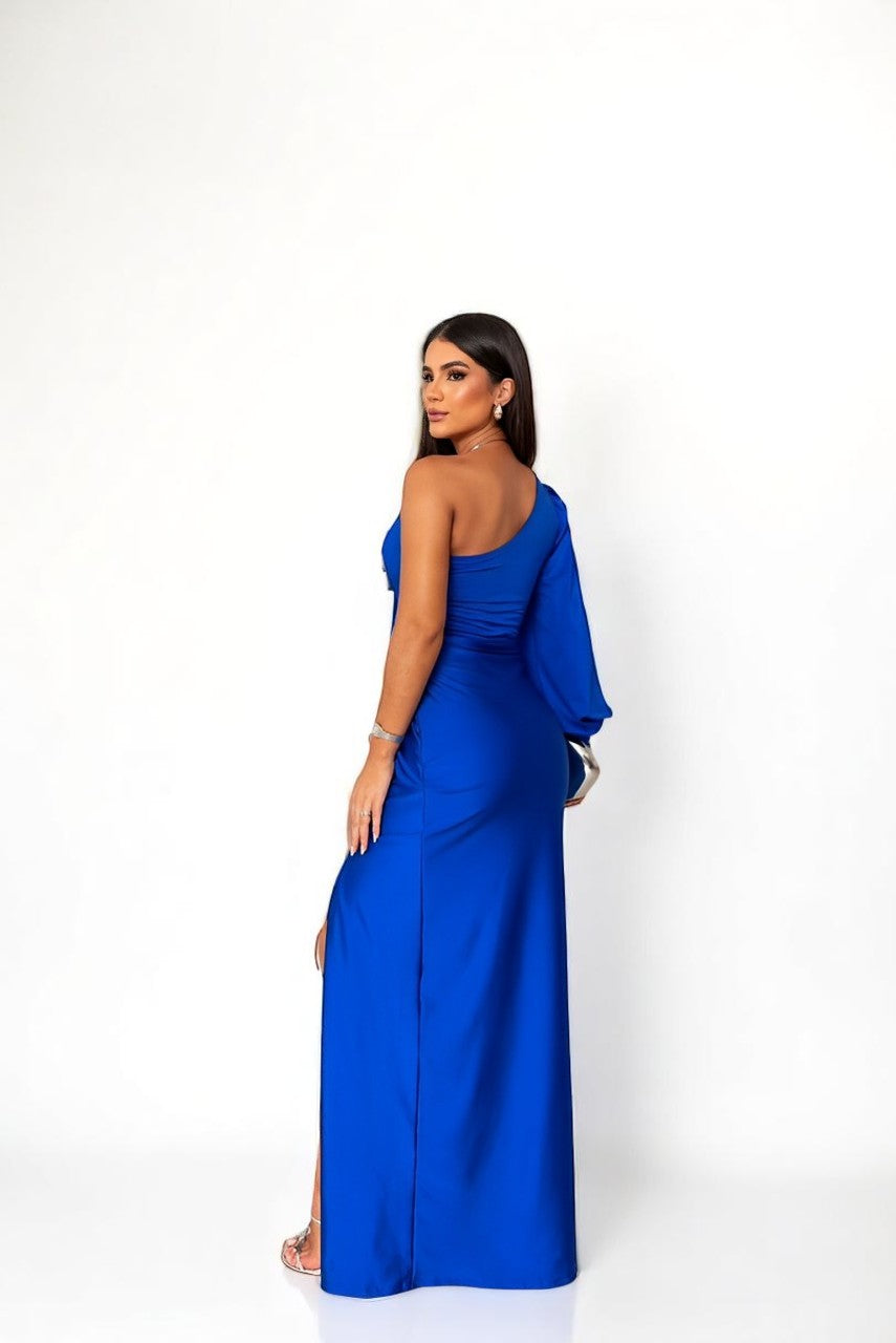 Misea Elegantes Maxikleid aus Satin mit einem Schulterträger
