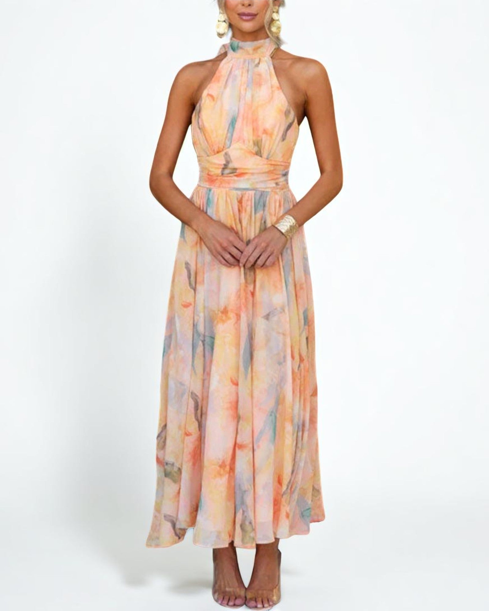 Oana-Gabriela Sommerkleid mit Neckholder-Ausschnitt
