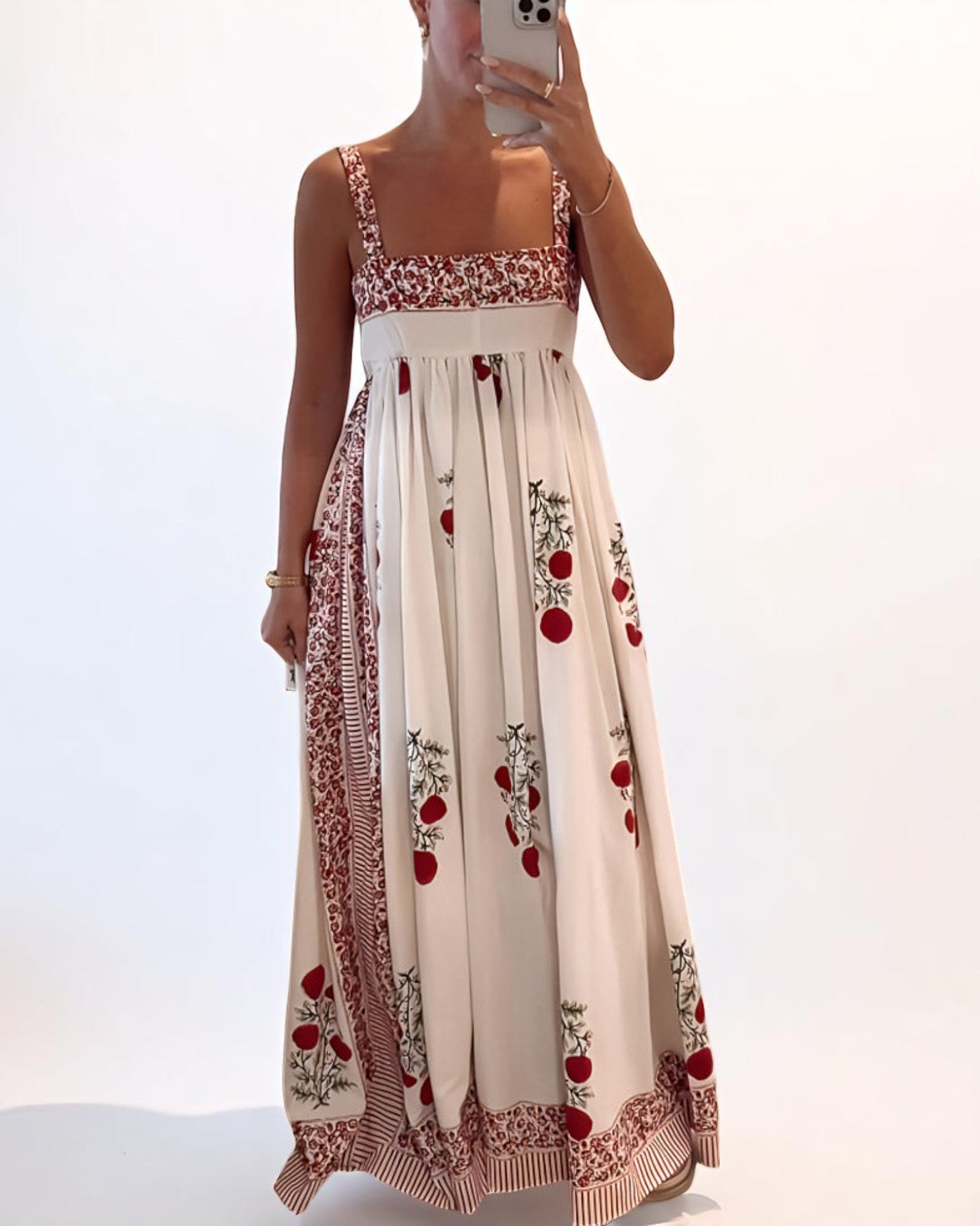 Domitila Boho-Sommerkleid mit Tomatenmuster