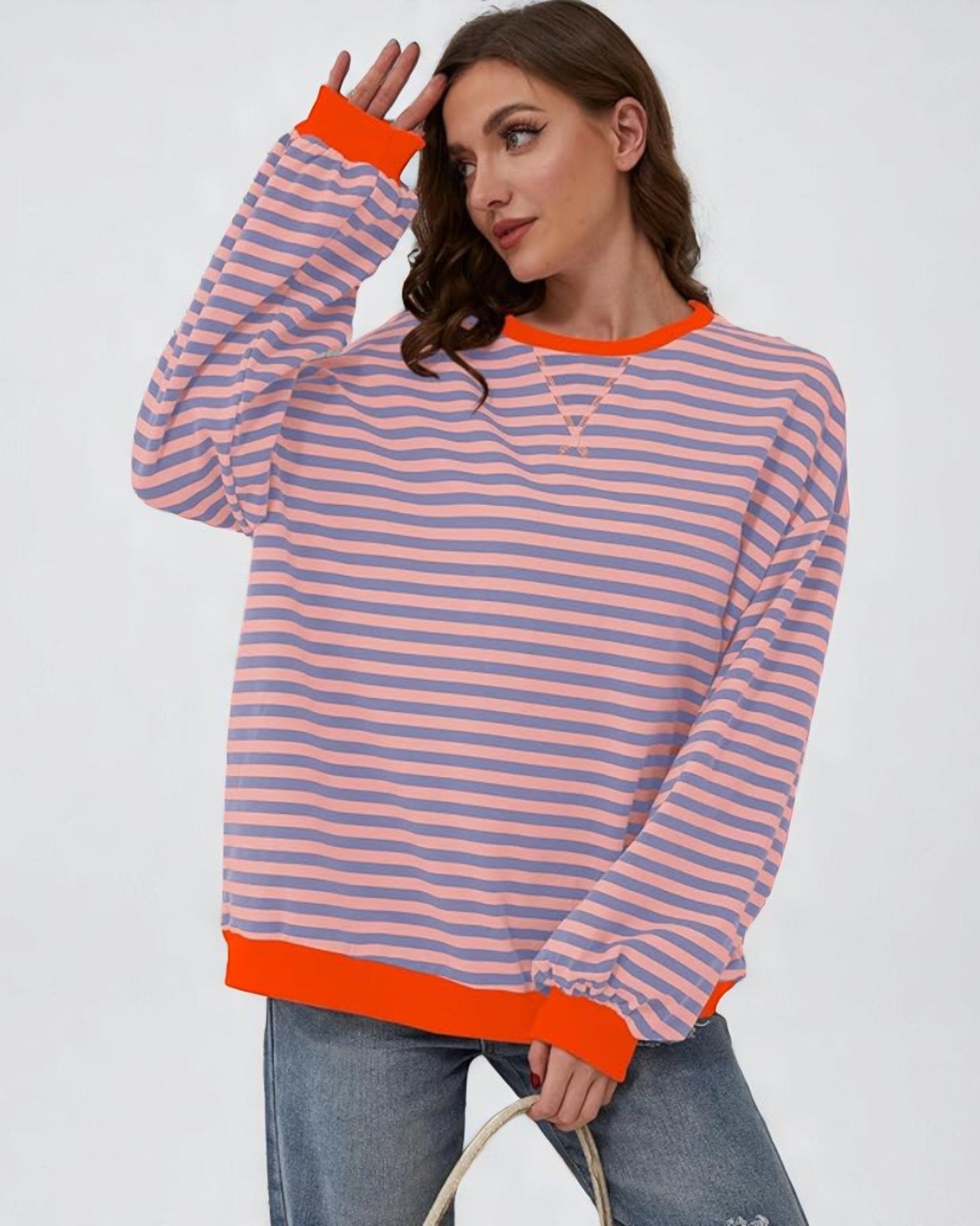 Norina Oversized gestreifter Pullover
