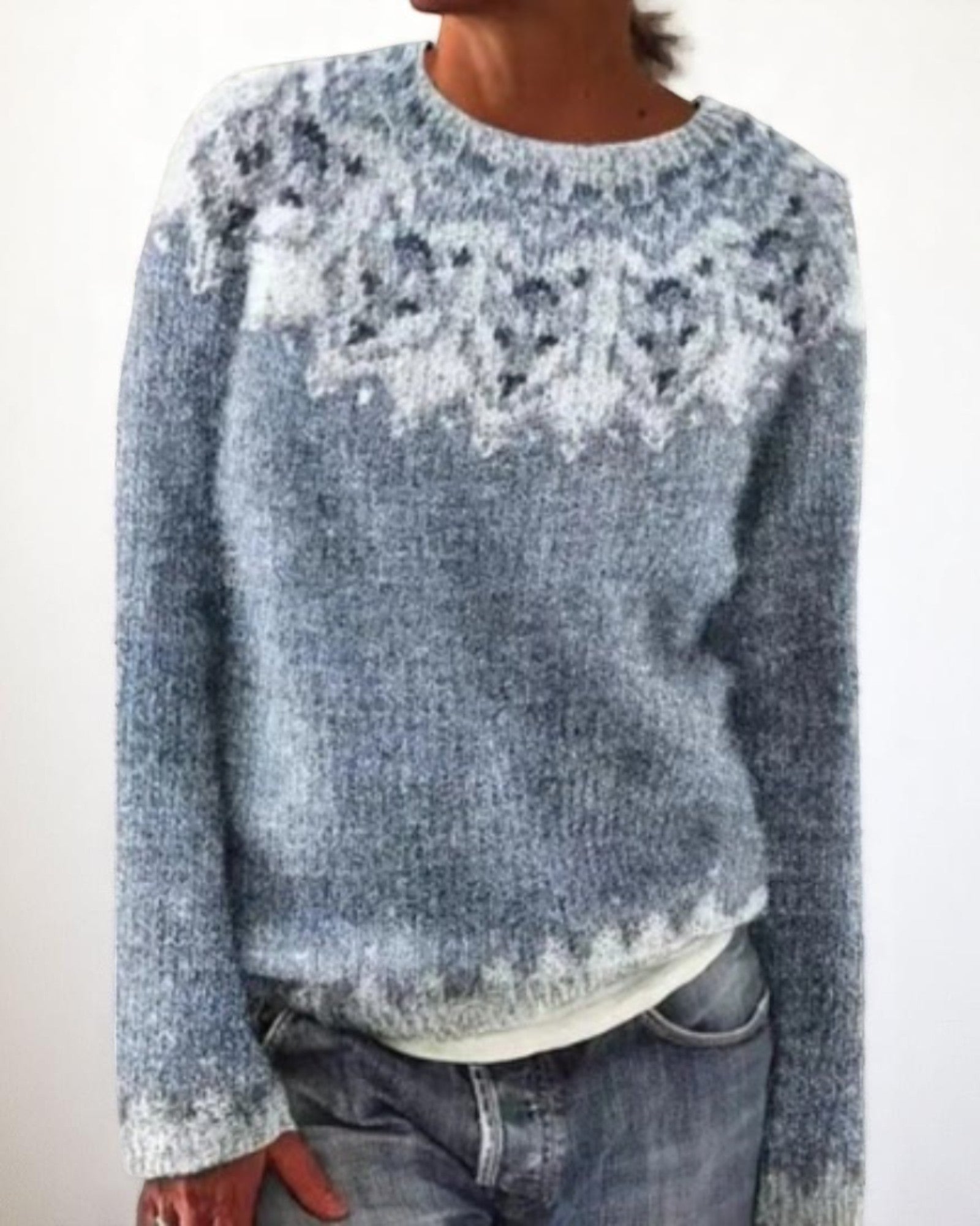 Lorena Norwegischer Pullover bequem mit frostigem Aussehen