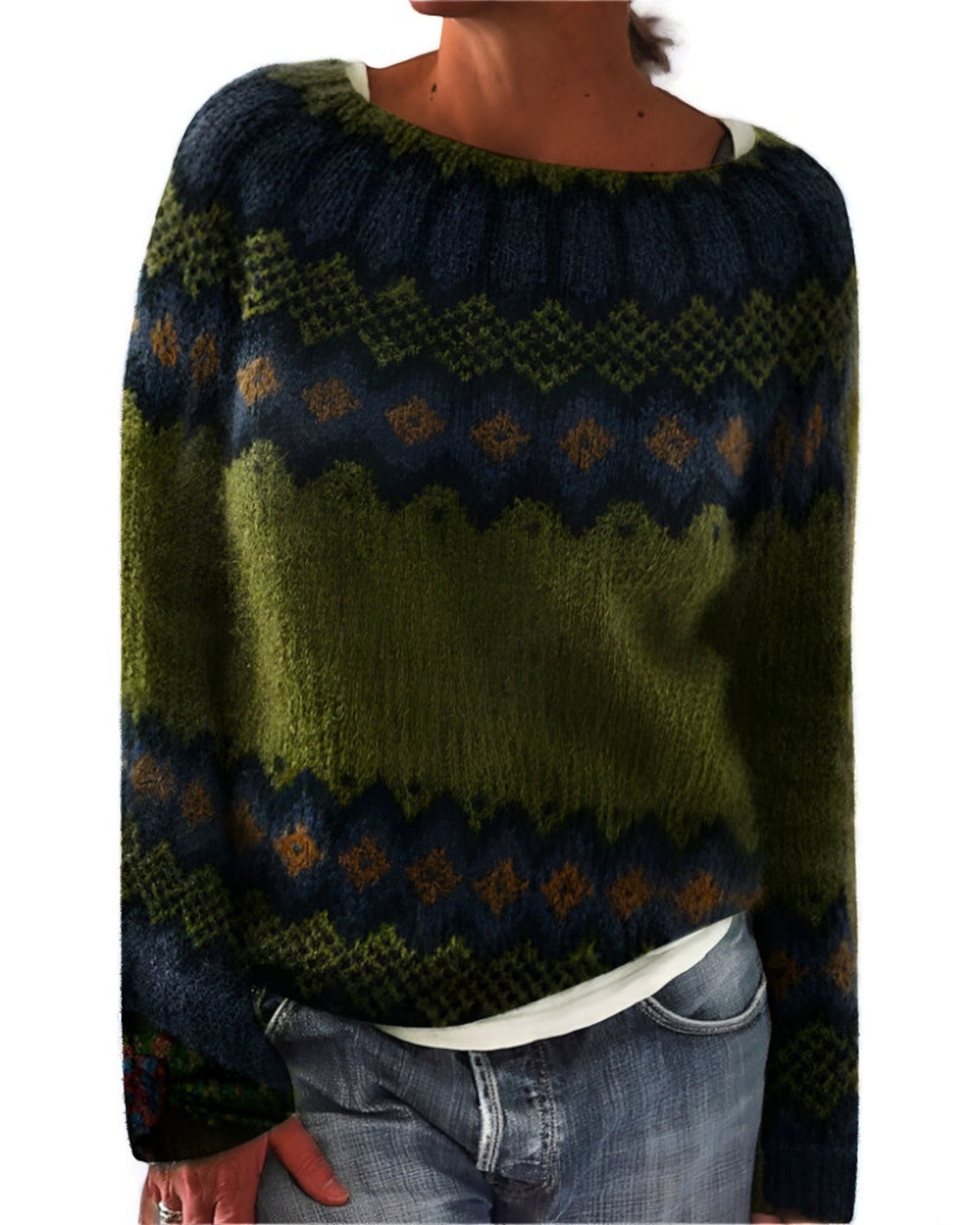 Vasilica Pullover mit ethnischem Muster