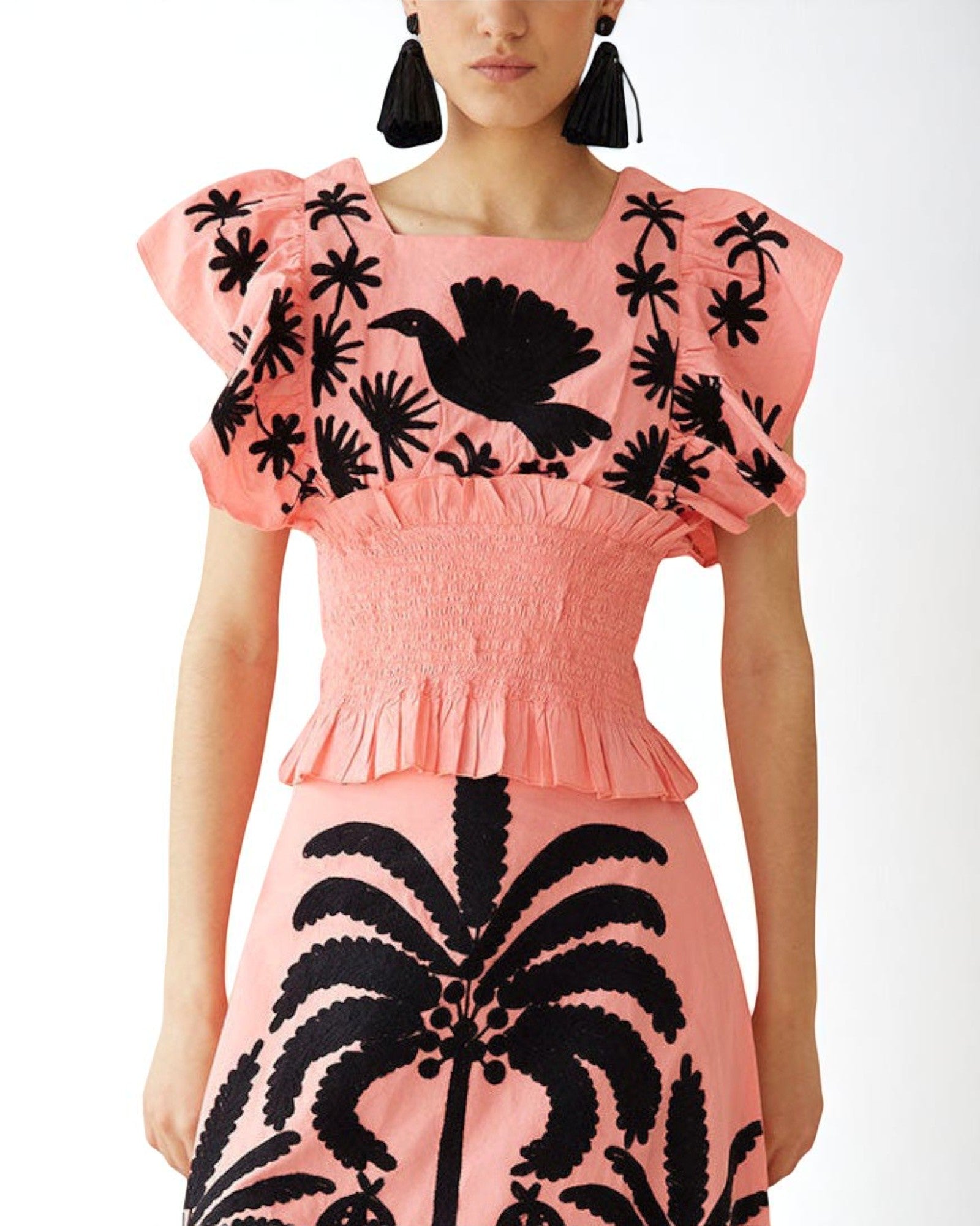 Ana-Cristina Maxikleid  mit Stickerei