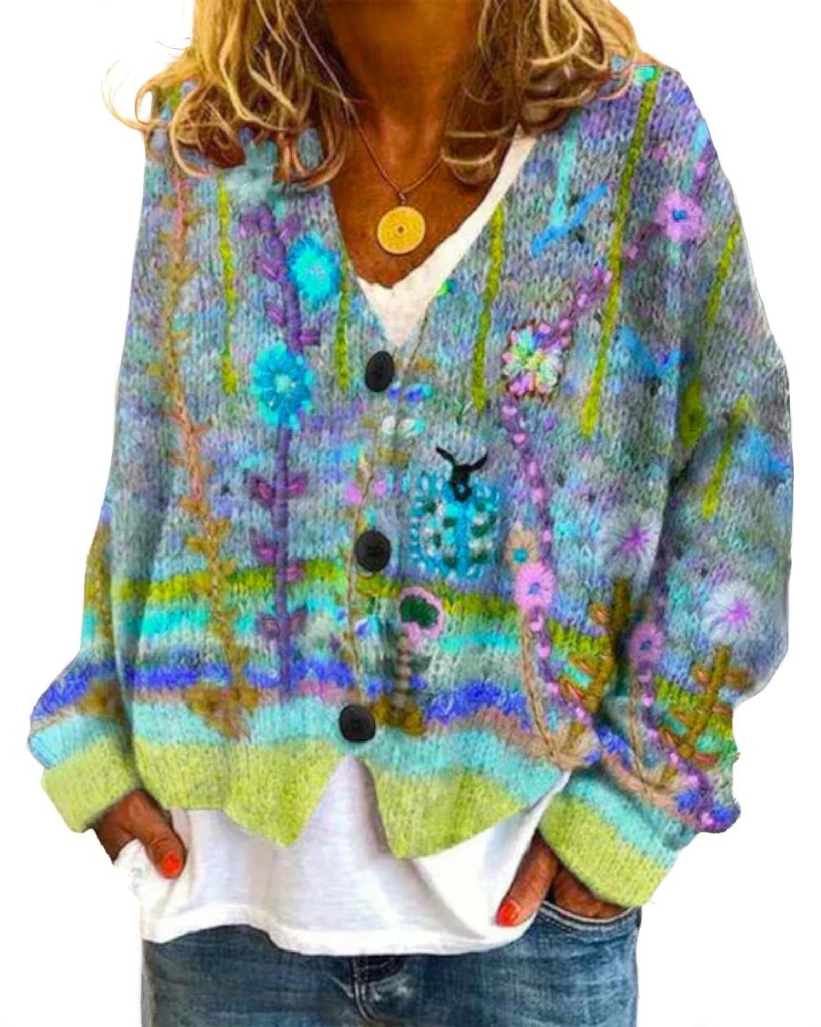 Selena Bunter Boho-Cardigan