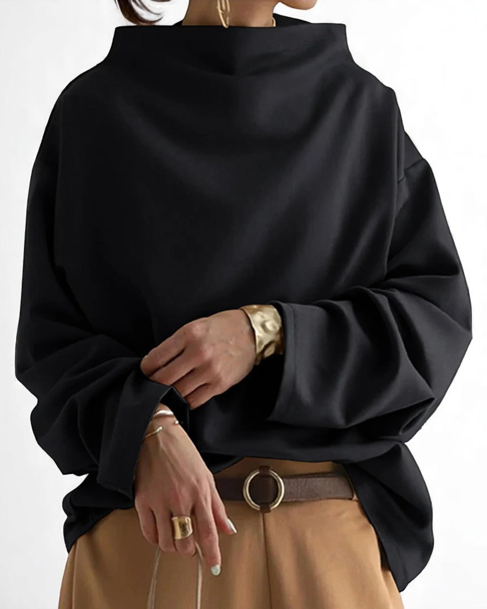 Emaia Übergrößen-Sweatshirt mit Stehkragen
