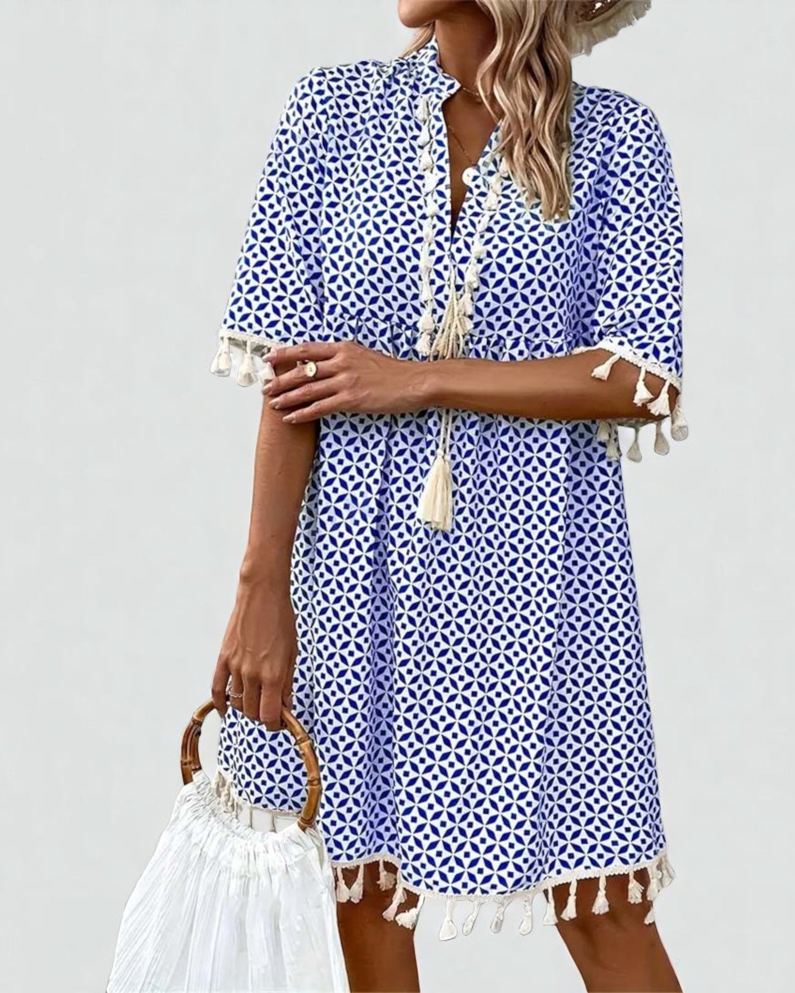 Olivia Leichte Sommerkleid im Boho-Stil mit geometrischem Muster