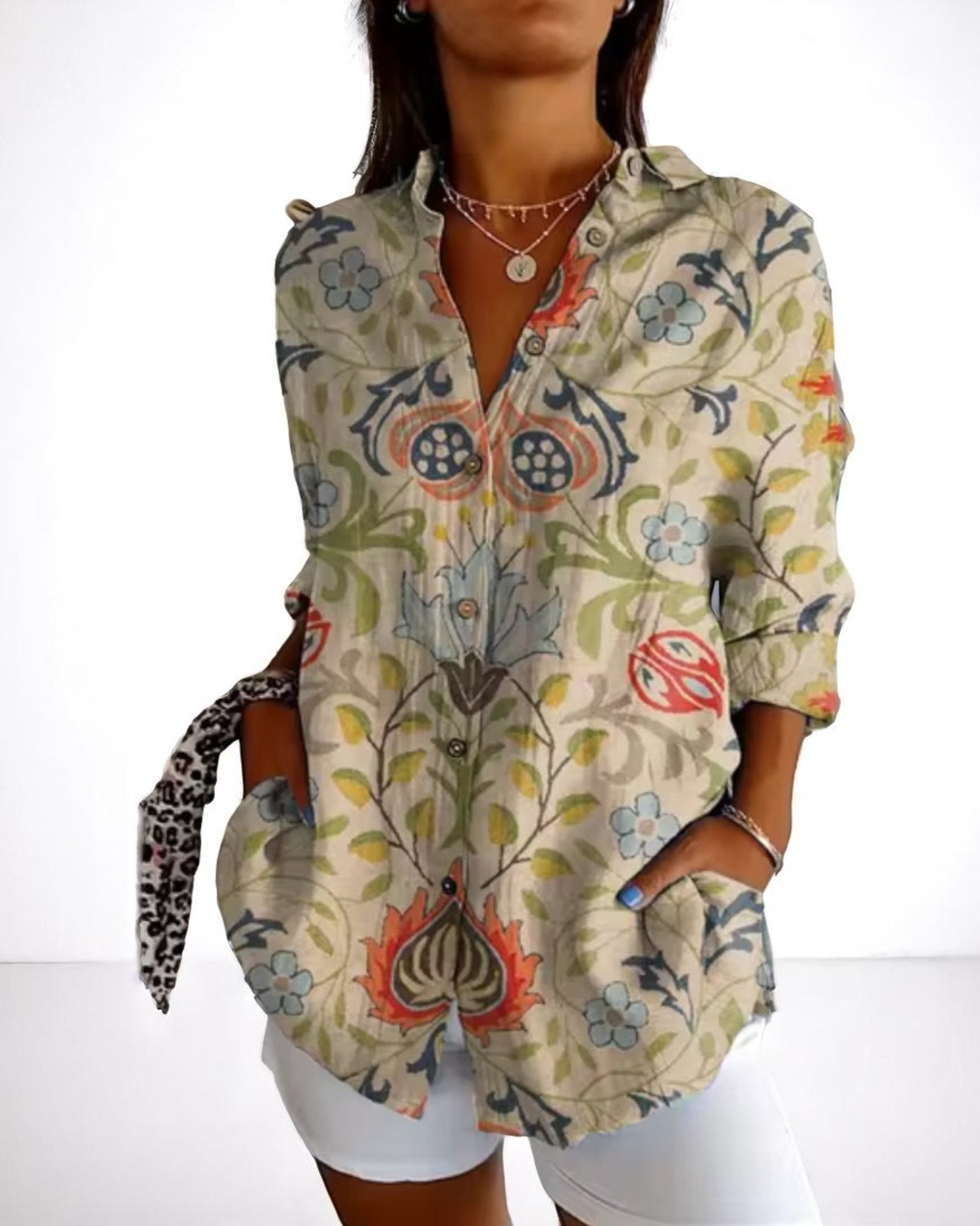 Laura Leichte Bluse mit langen Ärmeln und floralem Muster